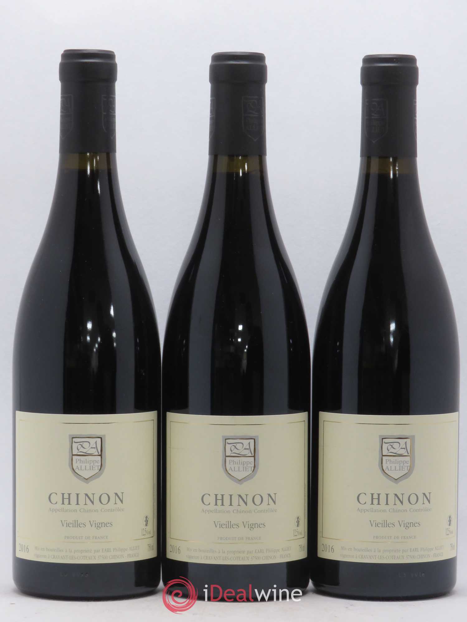 Chinon Vieilles Vignes Philippe Alliet (senza prezzo di riserva) 2016 - Lotto di 3 bottiglie - 0