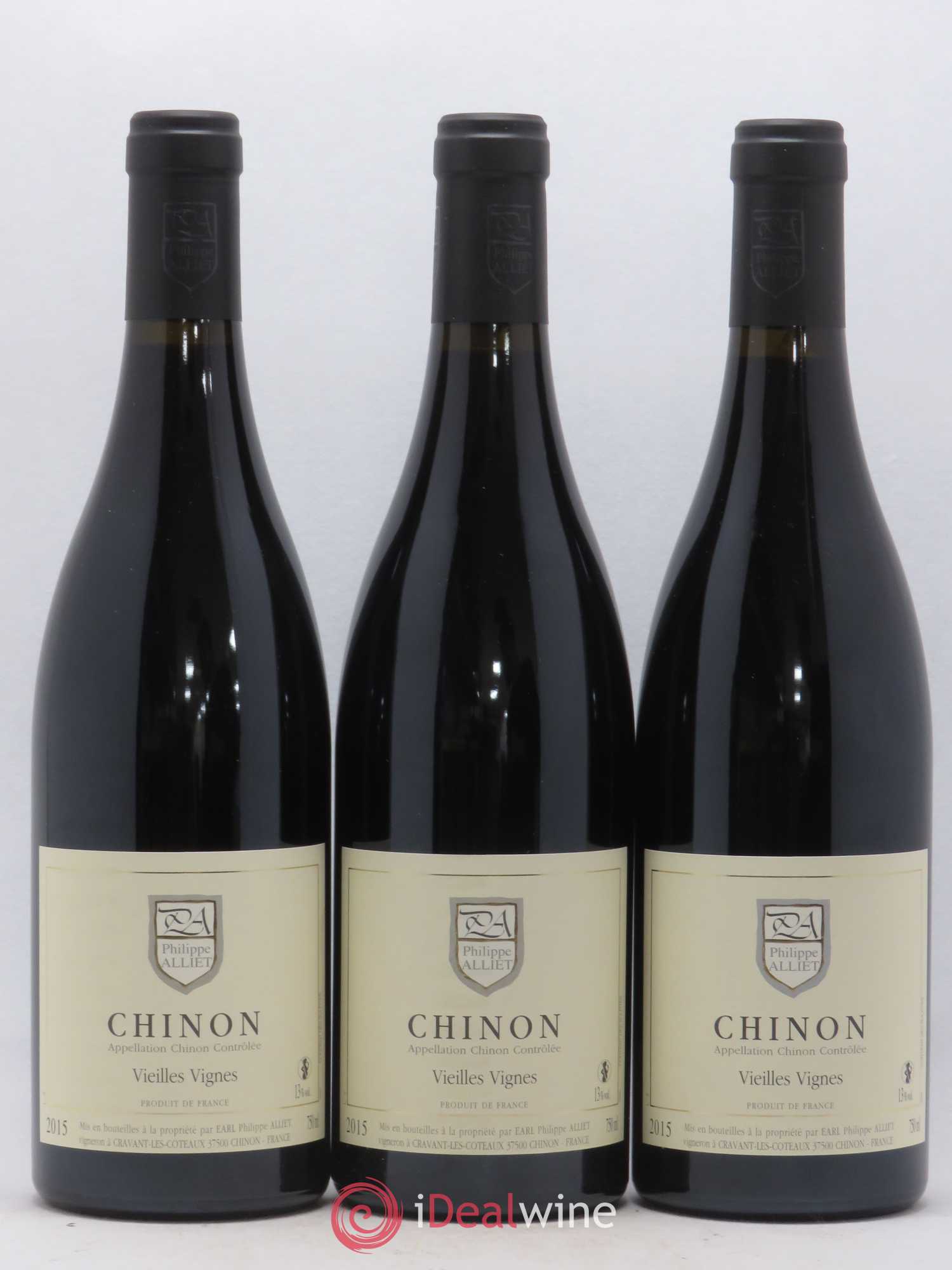 Chinon Vieilles Vignes Philippe Alliet (senza prezzo di riserva) 2015 - Lotto di 3 bottiglie - 0