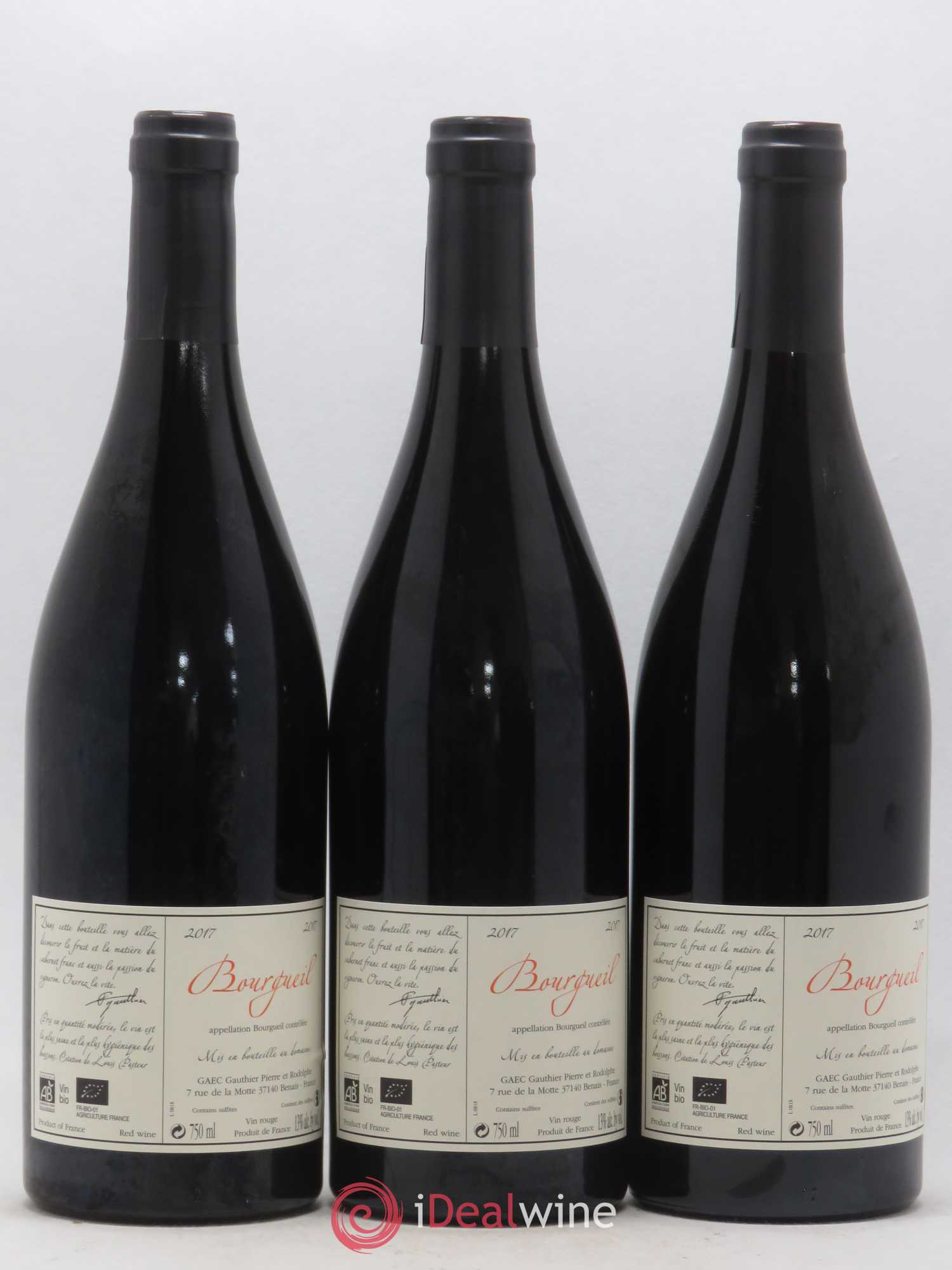 Bourgueil Jour de Soif Domaine du Bel Air  (sans prix de réserve) 2017 - Lot de 3 bouteilles - 1