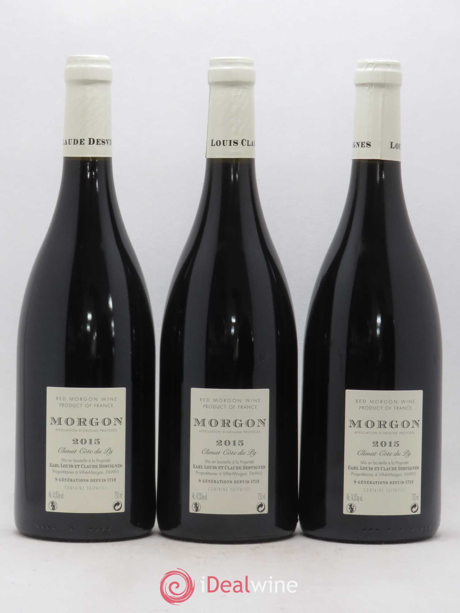 Morgon Côte de Py Javernières Louis-Claude Desvignes (senza prezzo di riserva) 2015 - Lotto di 3 bottiglie - 1