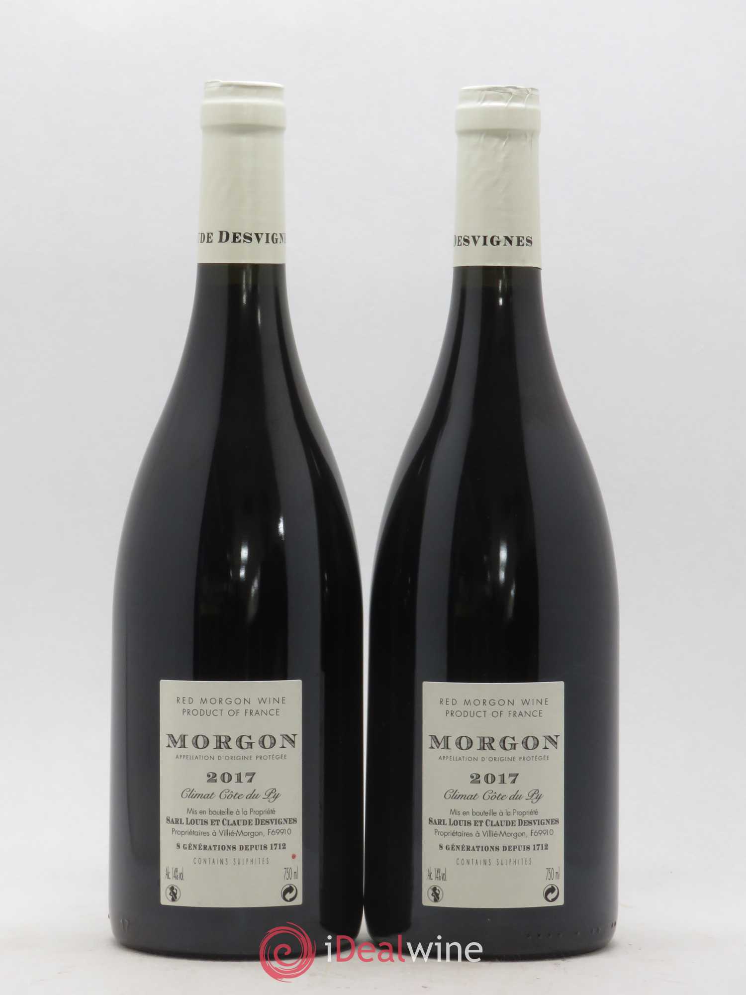 Morgon Côte de Py Javernières Louis-Claude Desvignes (sans prix de réserve) 2017 - Lot de 2 bouteilles - 1