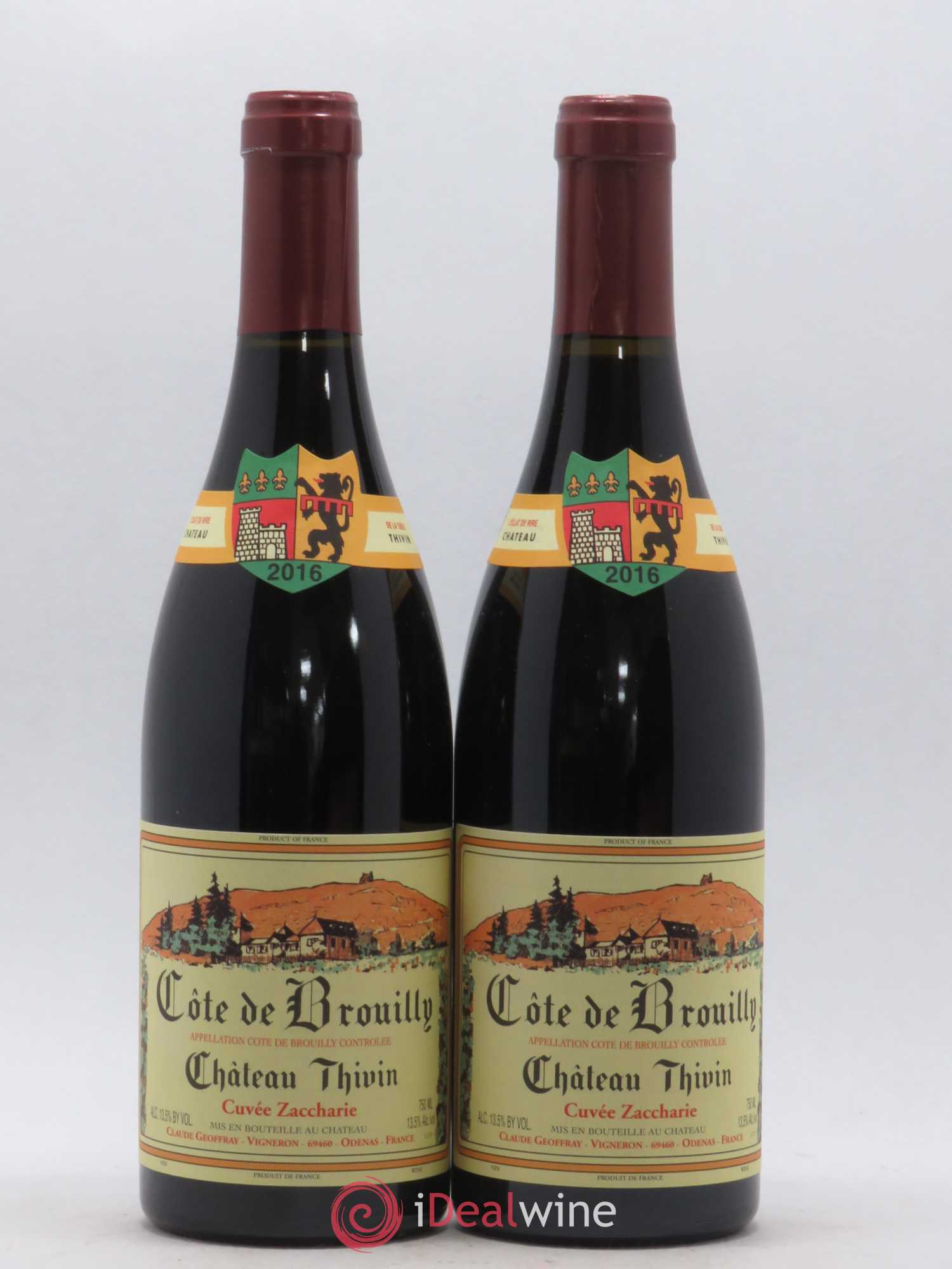 Côte de Brouilly Cuvée Zaccharie Château Thivin 2016 - Lot de 2 bouteilles - 0