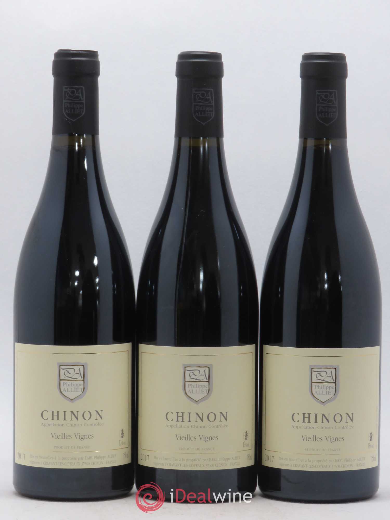 Chinon Vieilles Vignes Philippe Alliet (sans prix de réserve) 2017 - Lot de 3 bouteilles - 0
