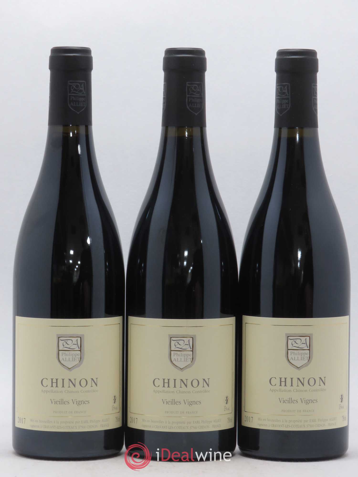 Chinon Vieilles Vignes Philippe Alliet (sans prix de réserve) 2017 - Lot de 3 bouteilles - 0
