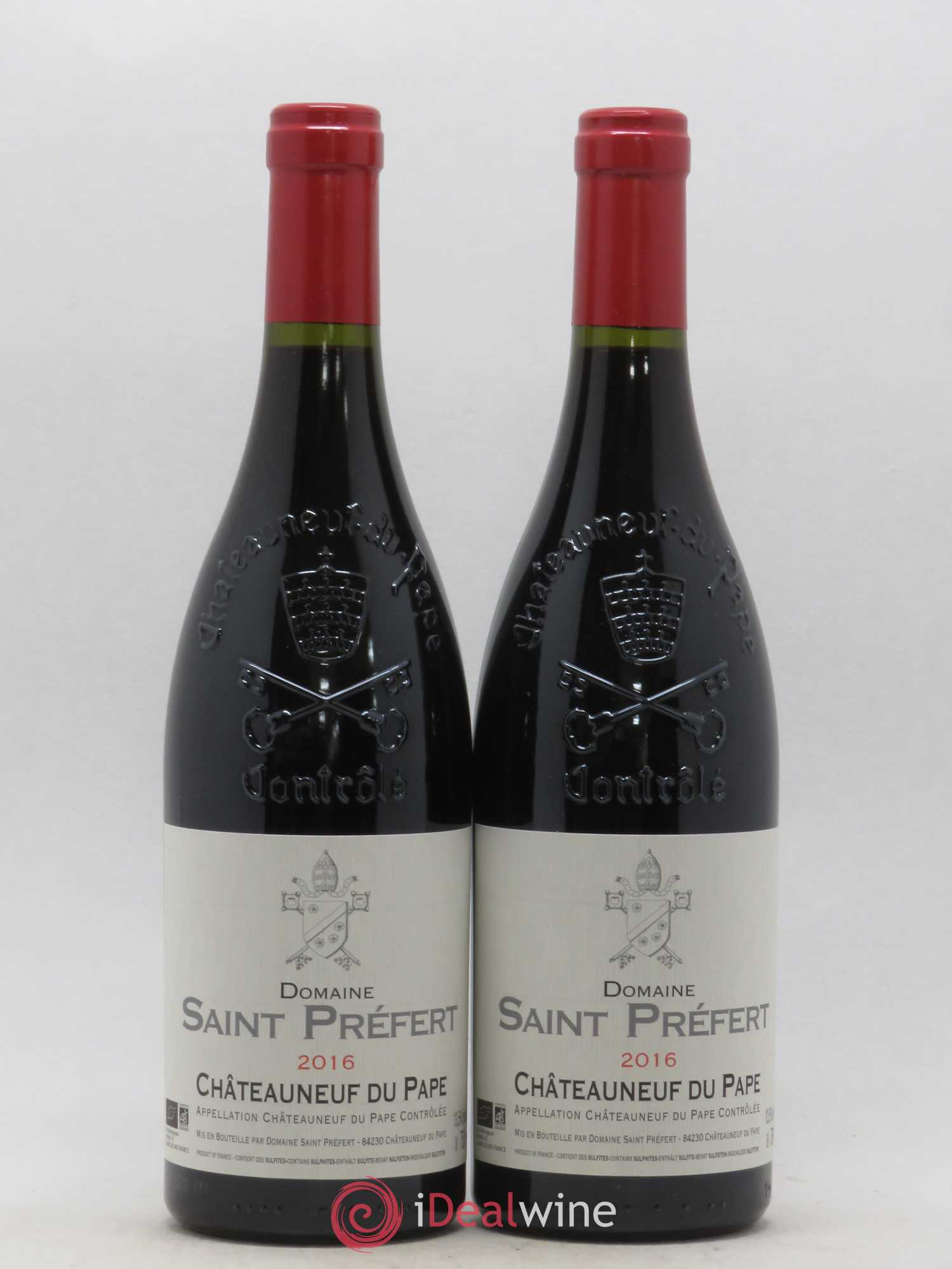Châteauneuf-du-Pape Domaine Saint-Préfert (sans prix de réserve) 2016 - Lot de 2 bouteilles - 0