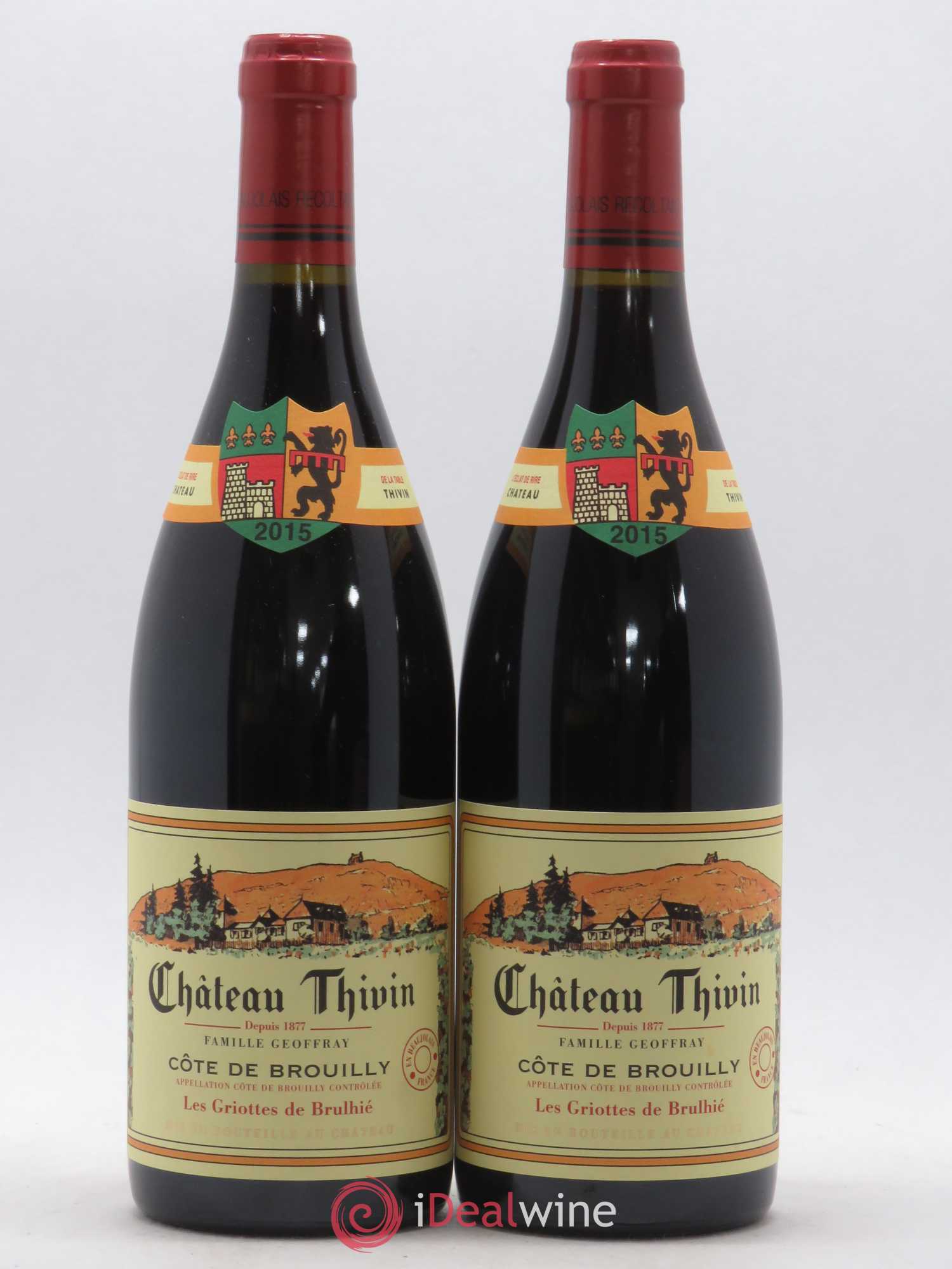 Côte de Brouilly Les Griottes de Brulhié Château Thivin (sans prix de réserve) 2015 - Lot de 2 bouteilles - 0
