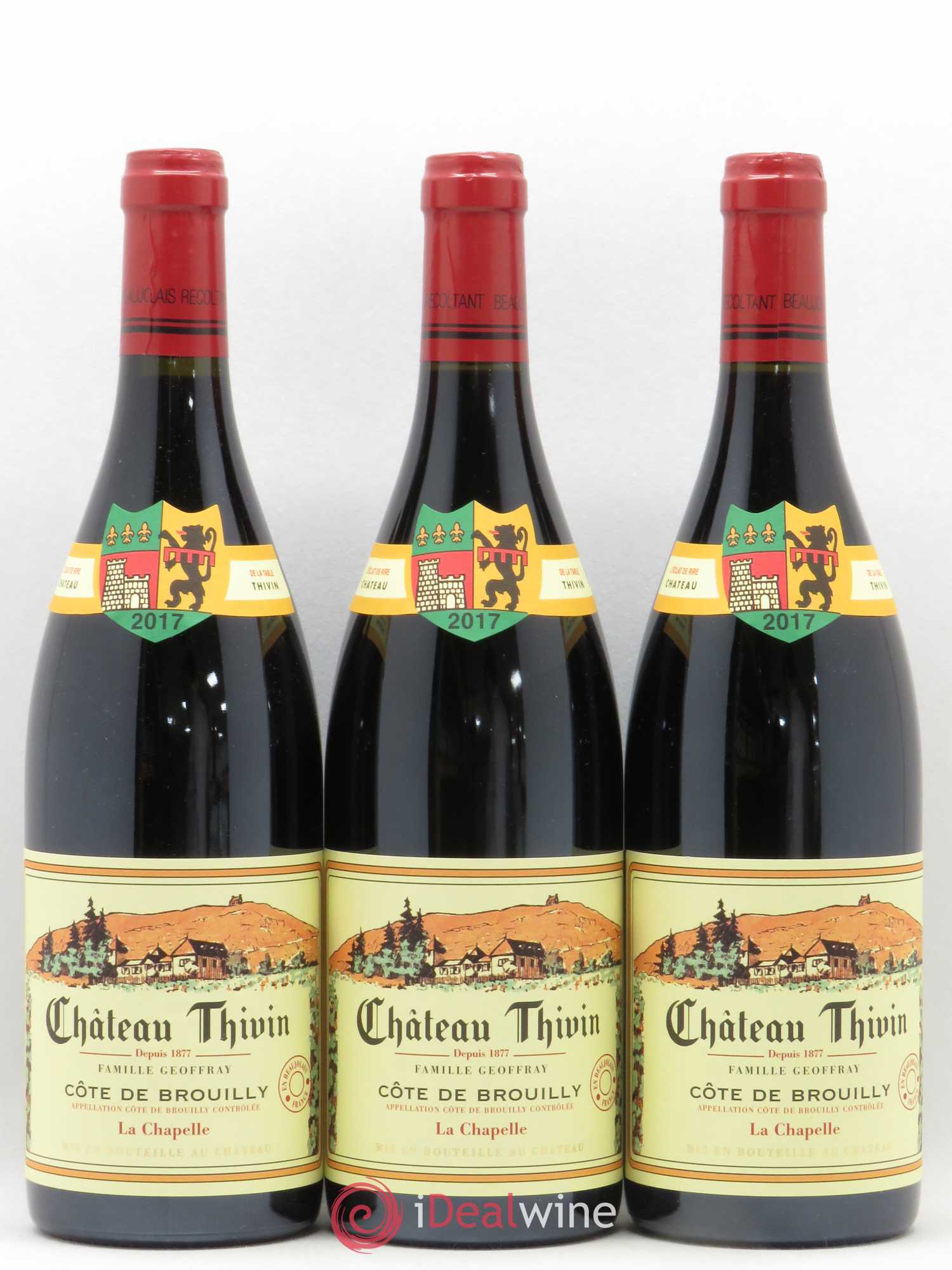 Côte de Brouilly Cuvée La Chapelle Château Thivin (sans prix de réserve) 2017 - Lot de 3 bouteilles - 0