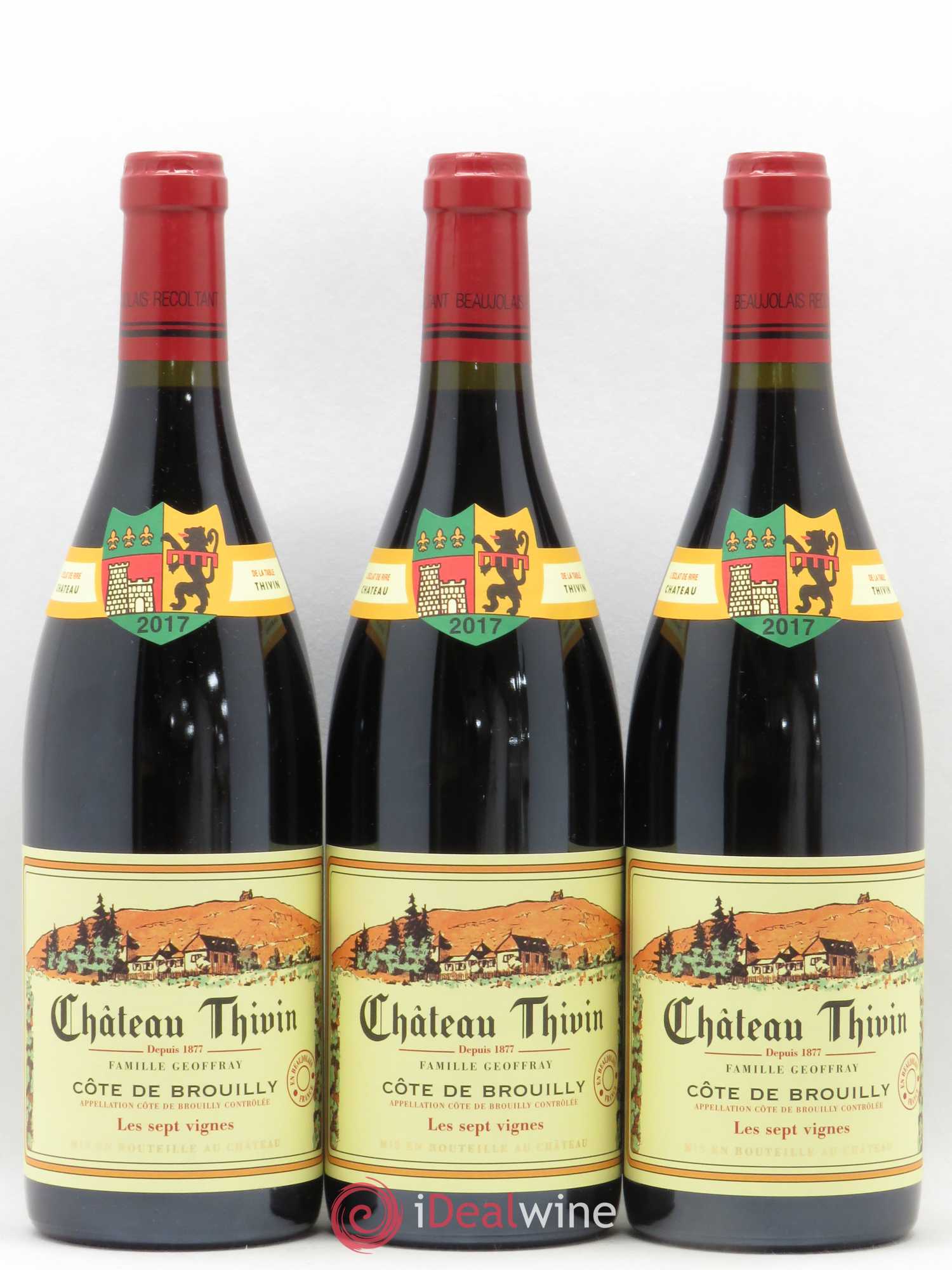 Côte de Brouilly Les 7 Vignes Château Thivin (sans prix de réserve) 2017 - Lot de 3 bouteilles - 0