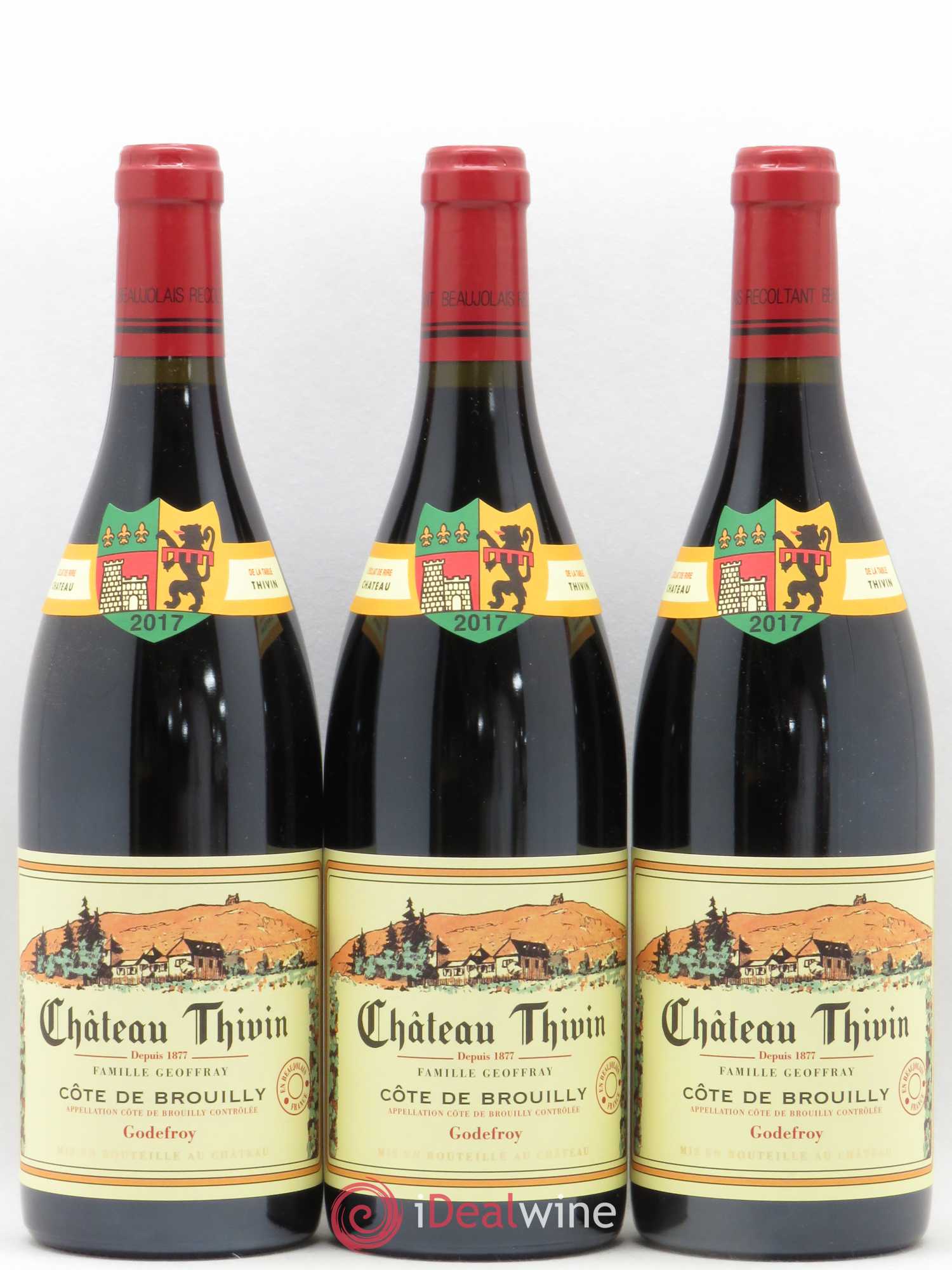 Côte de Brouilly Cuvée Godefroy Château Thivin (sans prix de réserve) 2017 - Lot de 3 bouteilles - 0