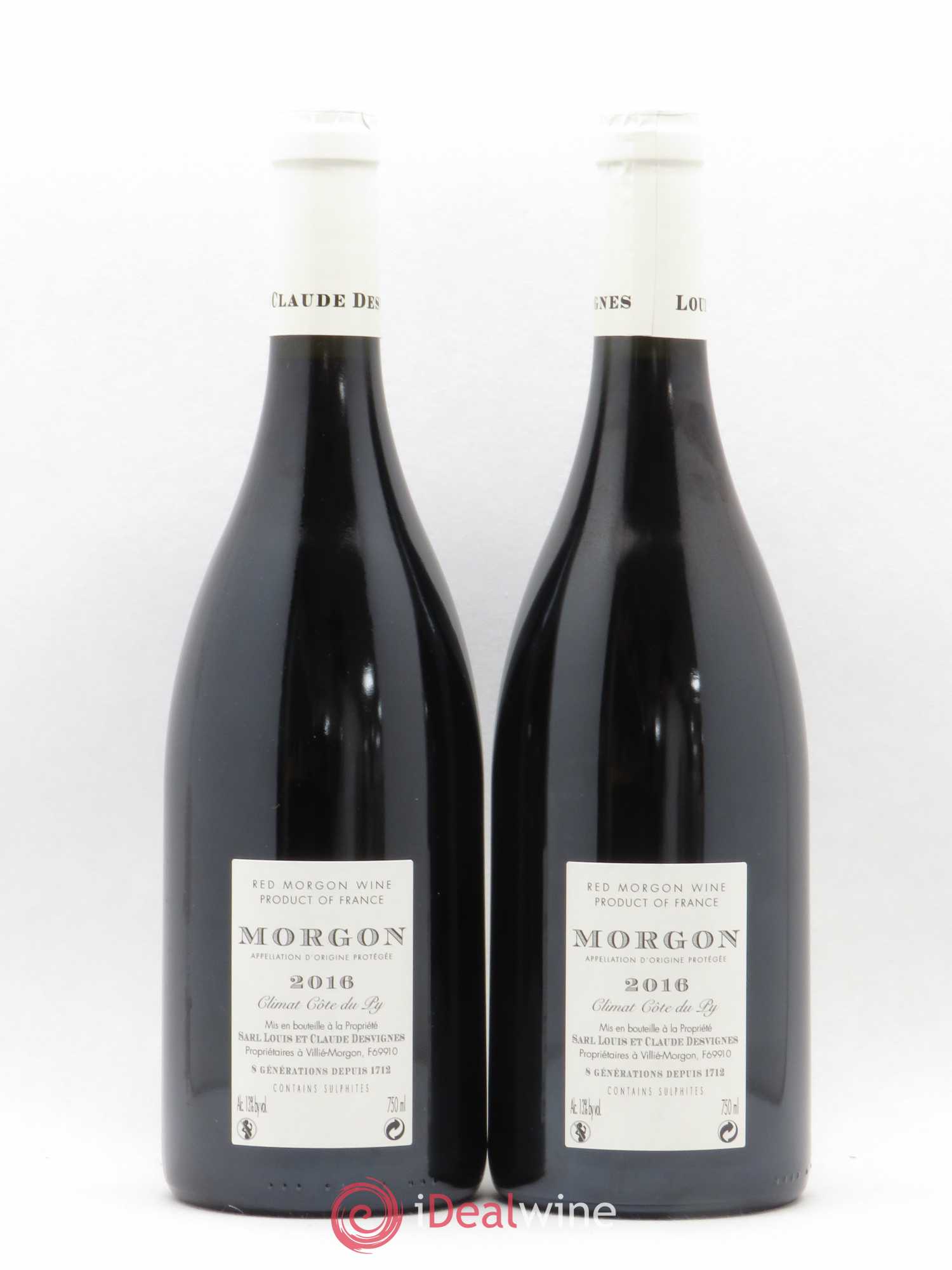 Morgon Côte de Py Javernières Louis-Claude Desvignes 2016 - Lot de 2 bouteilles - 1