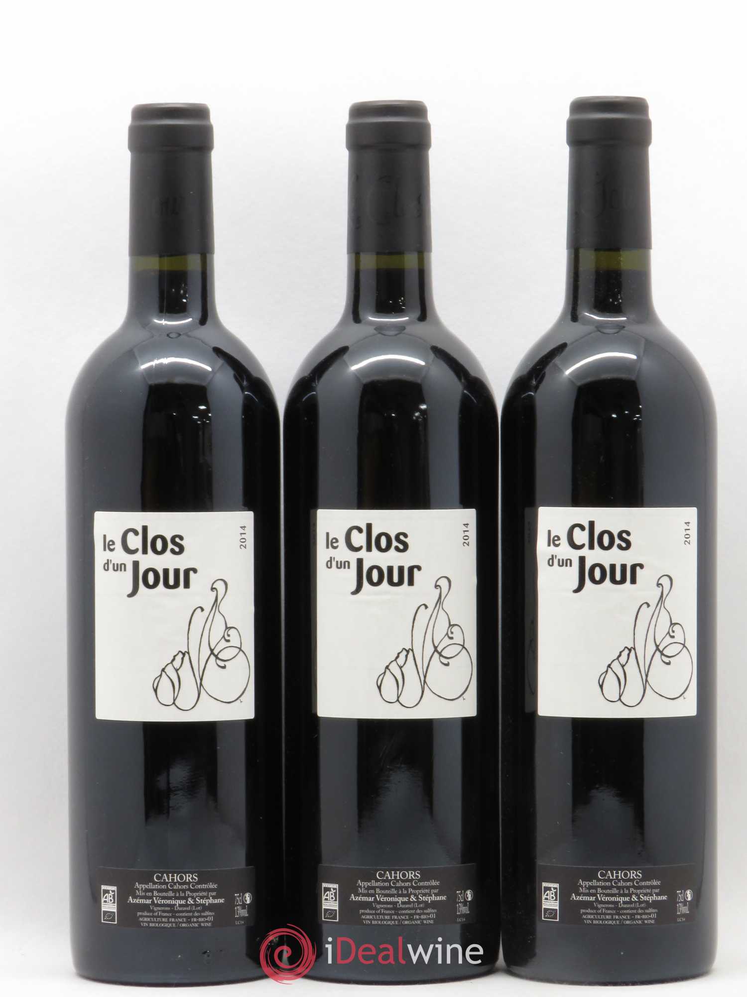 Cahors Le Clos d'Un Jour (sans prix de réserve) 2014 - Posten von 3 Flaschen - 0