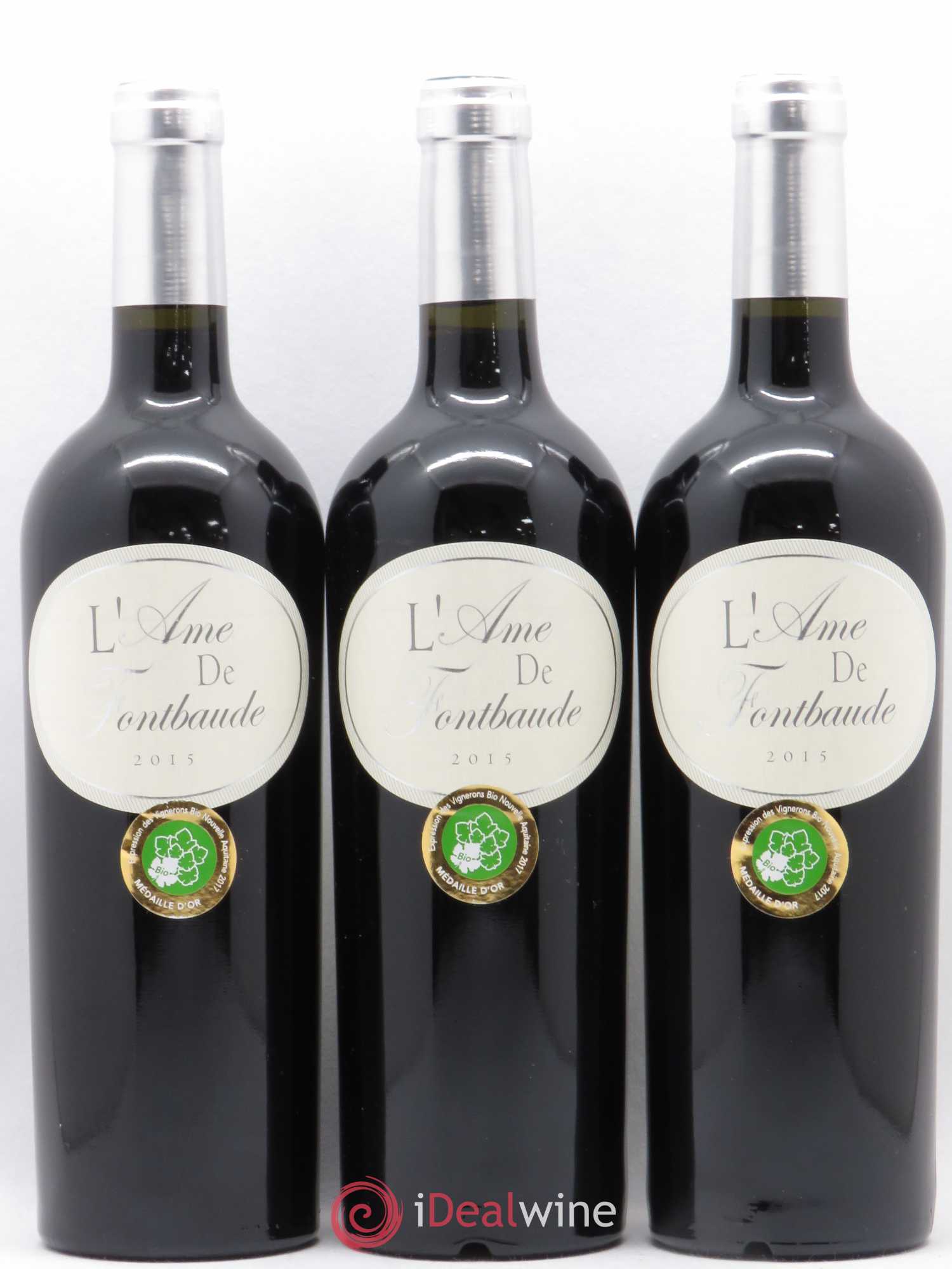 Castillon-Côtes-de-Bordeaux (Côtes-de-Castillon) Âme de Fontbaude Château Fontbaude (sans prix de réserve) 2015 - Posten von 3 Flaschen - 0