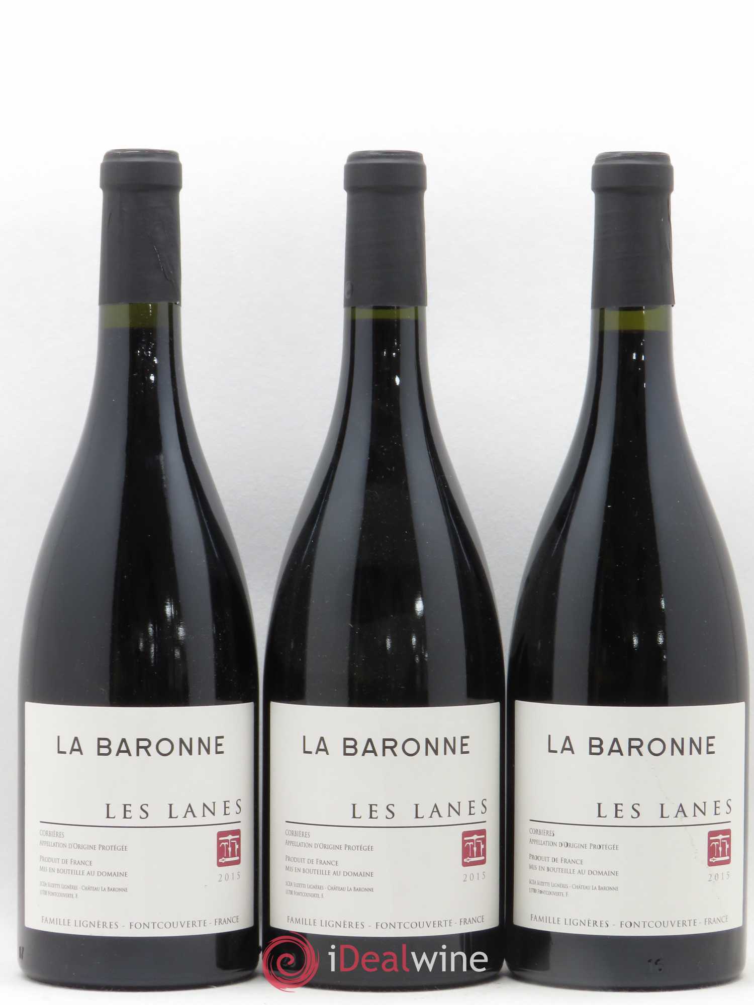 Corbières Château La Baronne Les Lanes (sans prix de réserve) 2015 - Posten von 3 Flaschen - 0