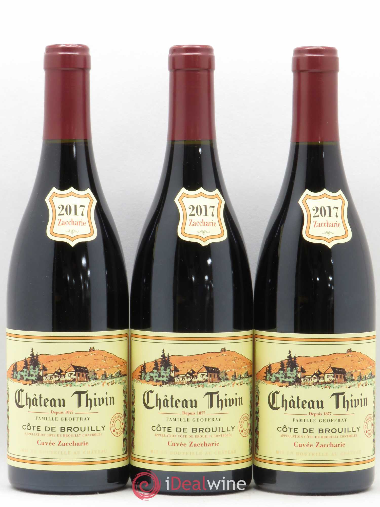 Côte de Brouilly Cuvée Zaccharie Château Thivin 2017 - Lot de 3 bouteilles - 0