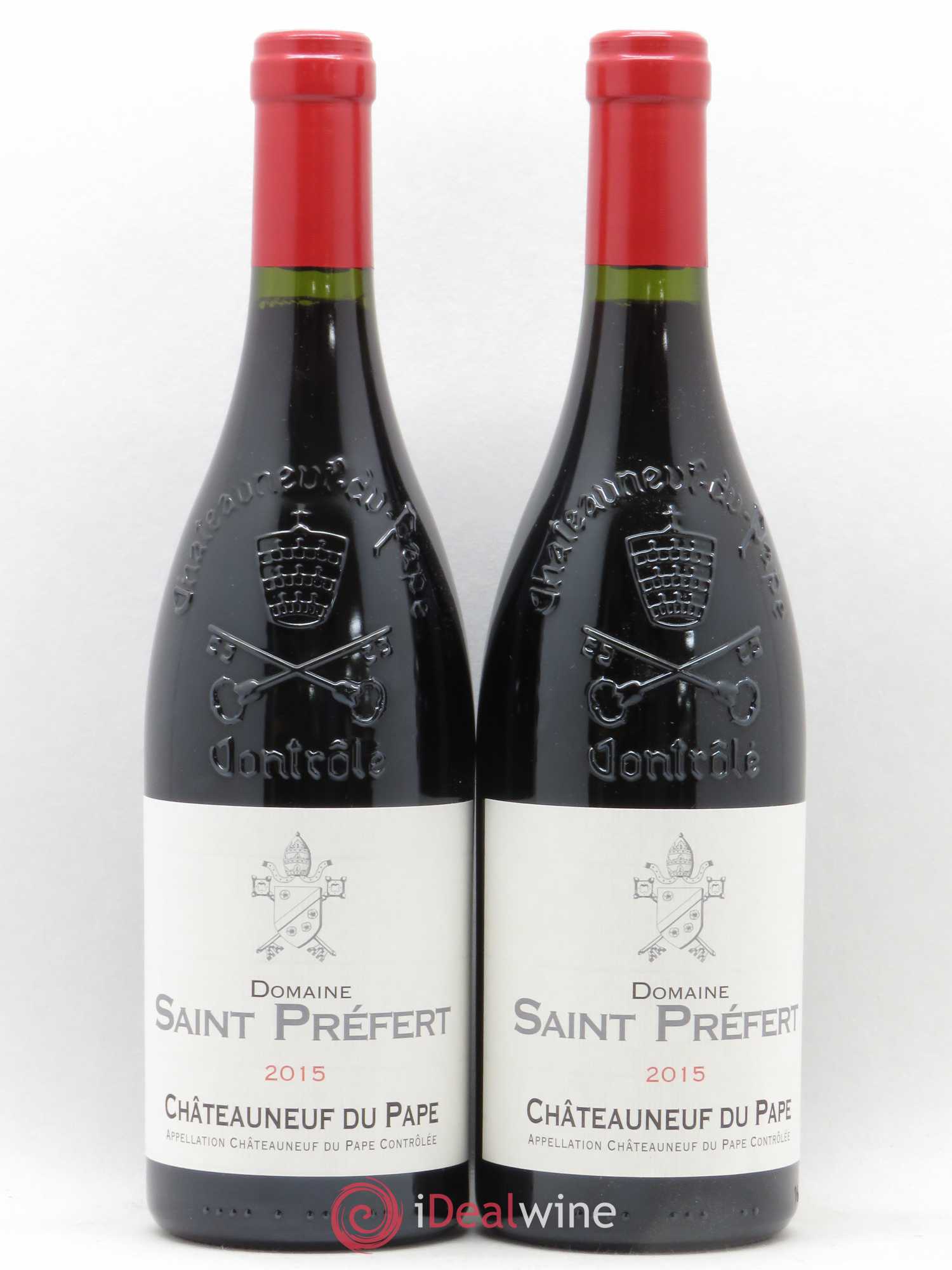 Châteauneuf-du-Pape Domaine Saint-Préfert (sans prix de réserve) 2015 - Lot de 2 bouteilles - 0