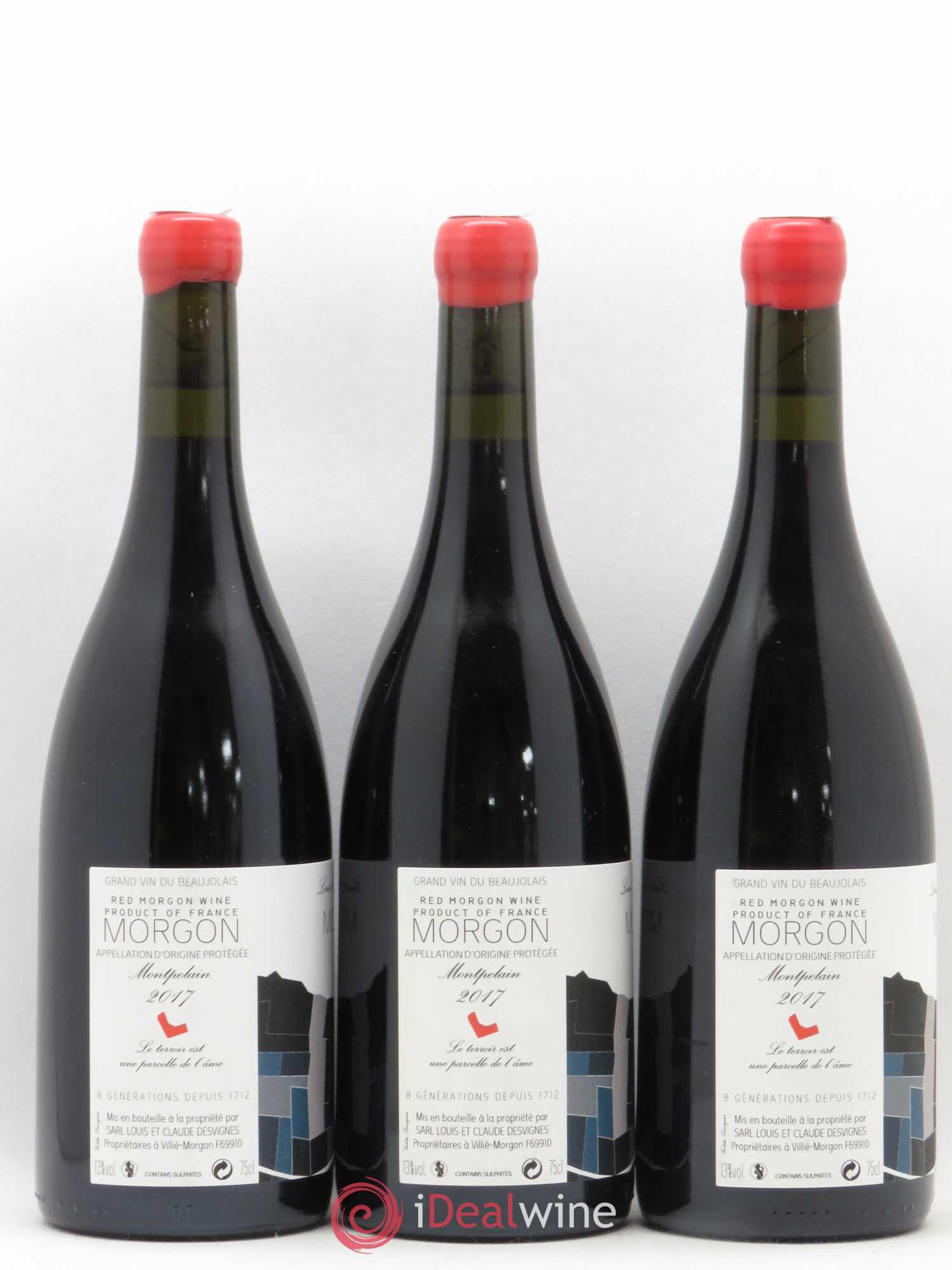 Morgon Montpelain Louis-Claude Desvignes (sans prix de réserve) 2017 - Lot de 3 bouteilles - 1