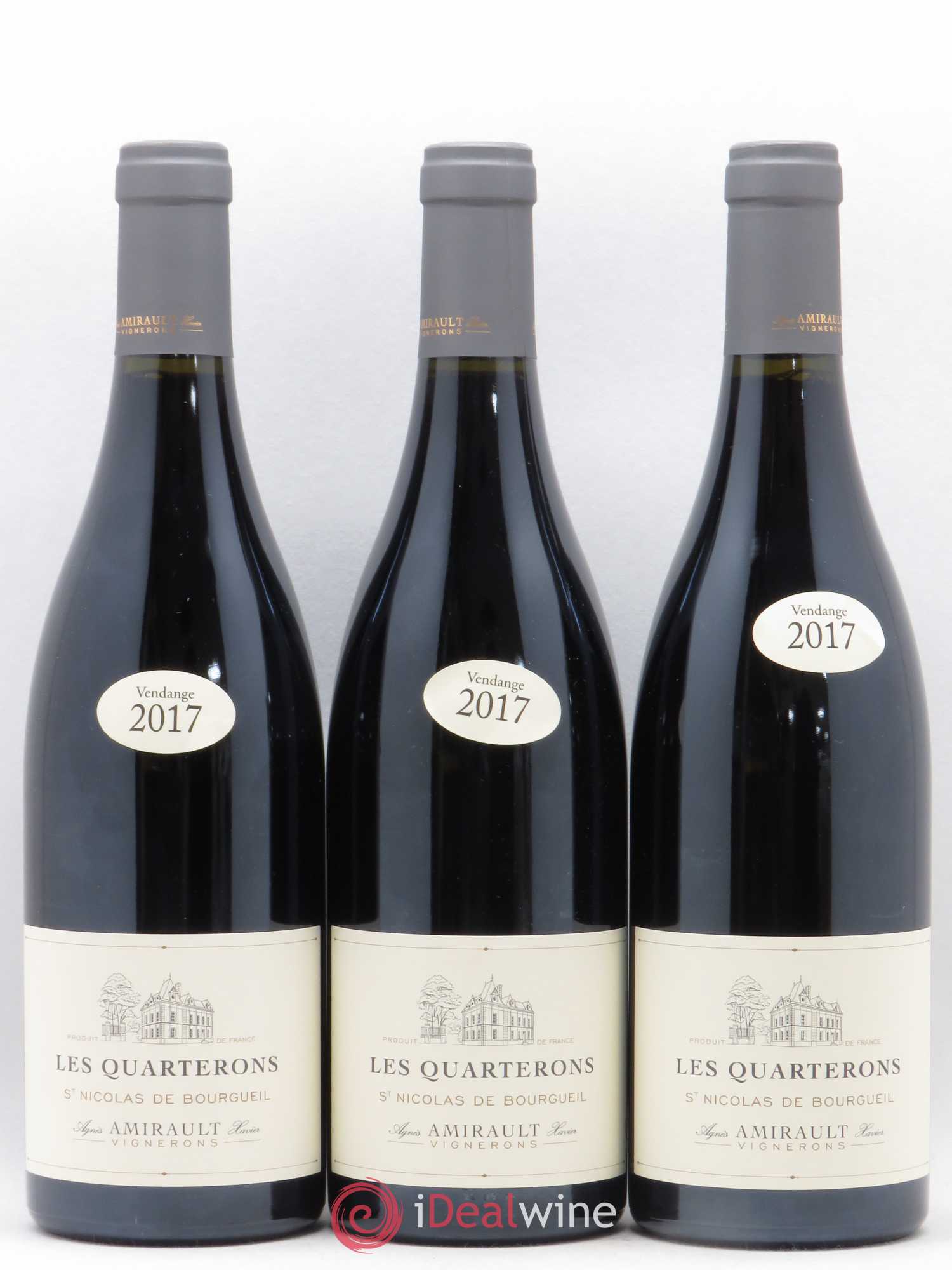 Saint-Nicolas de Bourgueil Les Quarterons Agnès et Xavier Amirault 2017 - Lot de 3 bouteilles - 0