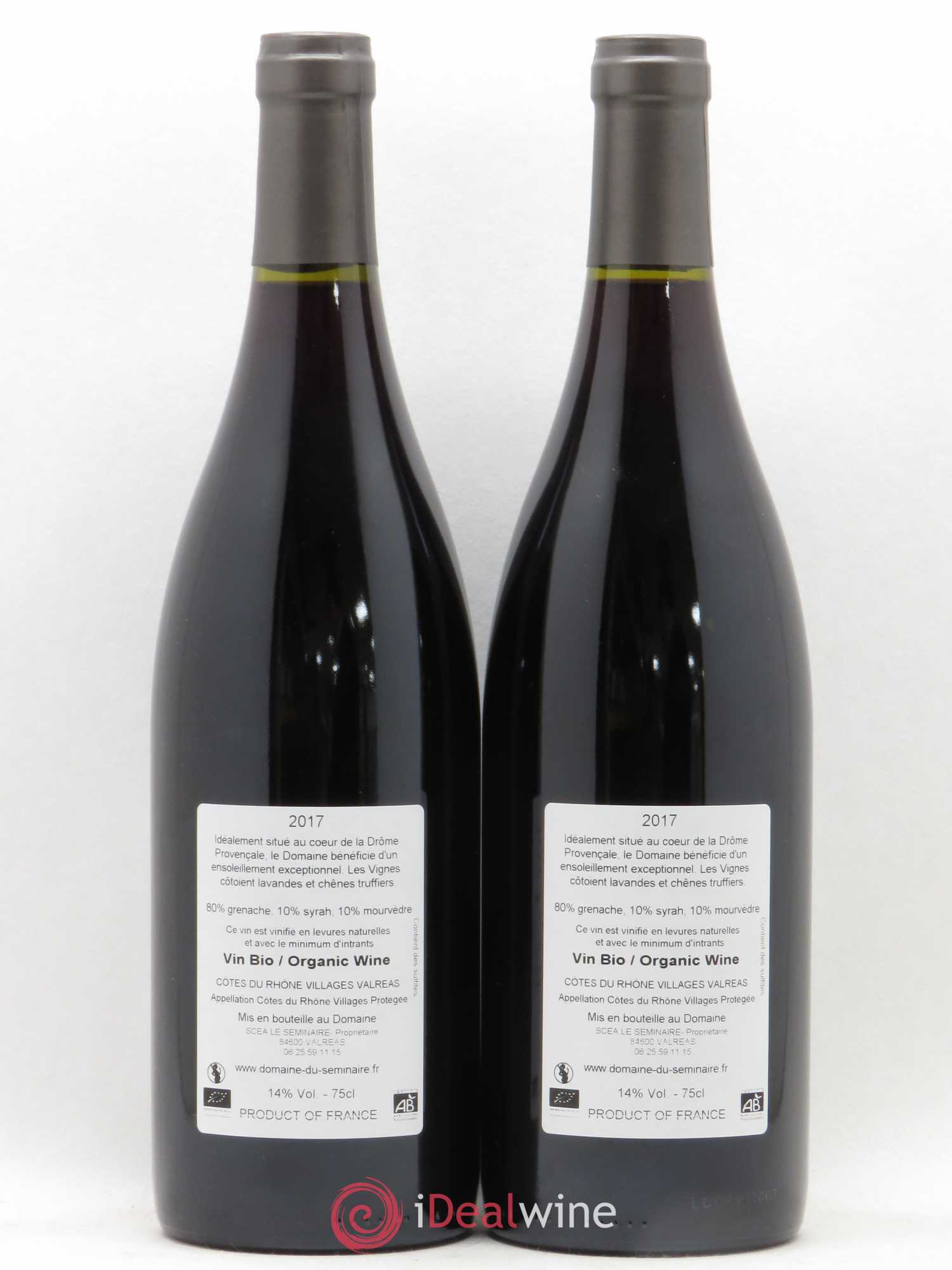 Côtes-du-Rhône Valréas Domaine du Séminaire 2017 - Lot de 2 bouteilles - 1