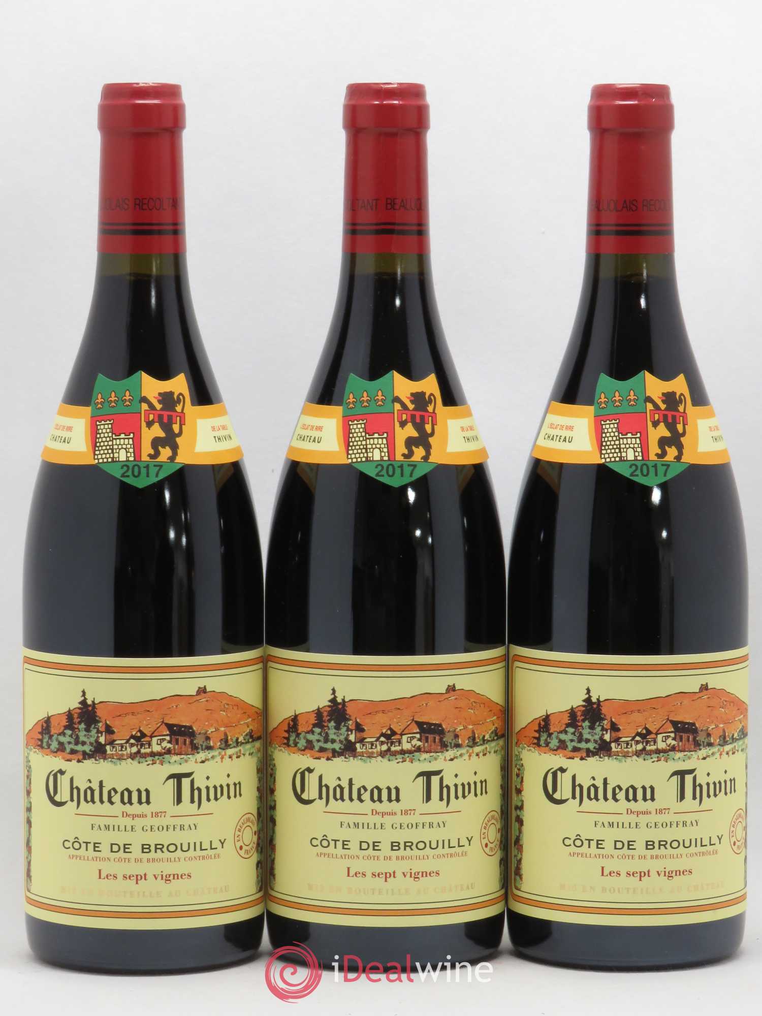 Côte de Brouilly Les 7 Vignes Château Thivin (sans prix de réserve) 2017 - Lot de 3 bouteilles - 0