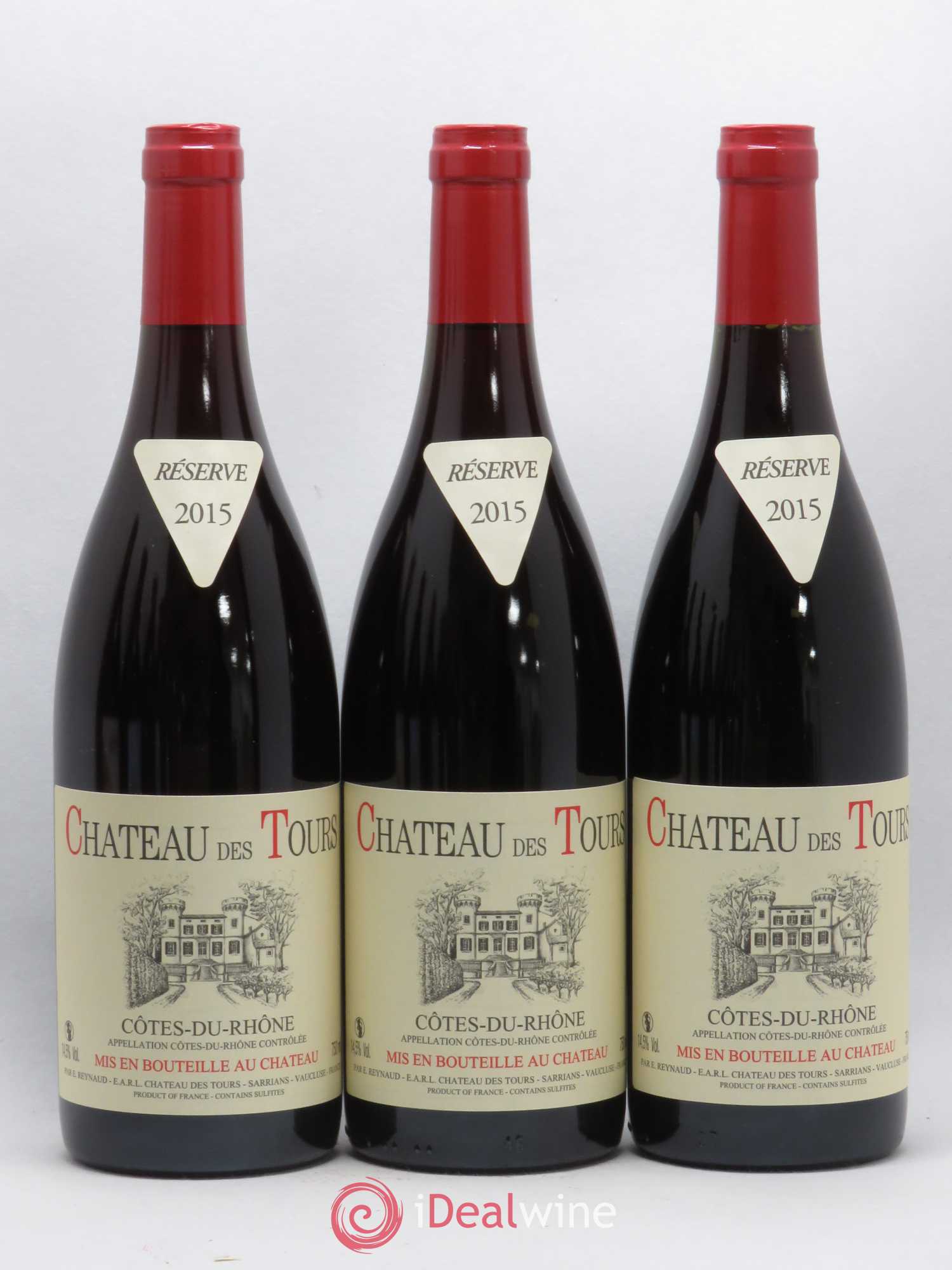 Côtes-du-Rhône Château des Tours Emmanuel Reynaud 2015 - Lot de 3 bouteilles - 0