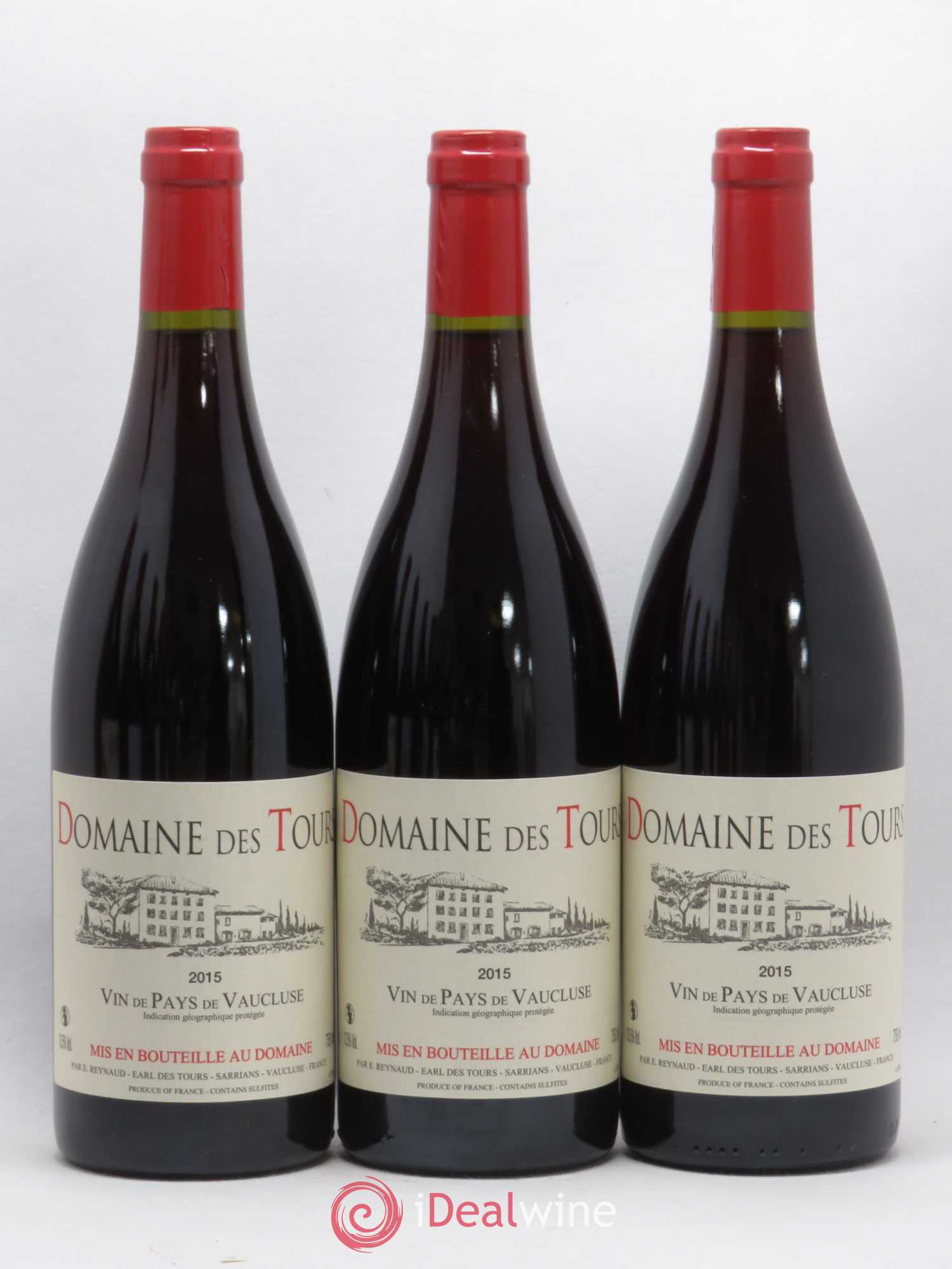 Vaucluse (Vin de Pays de Vaucluse) Domaine des Tours Emmanuel Reynaud 2015 - Lot de 3 bouteilles - 0