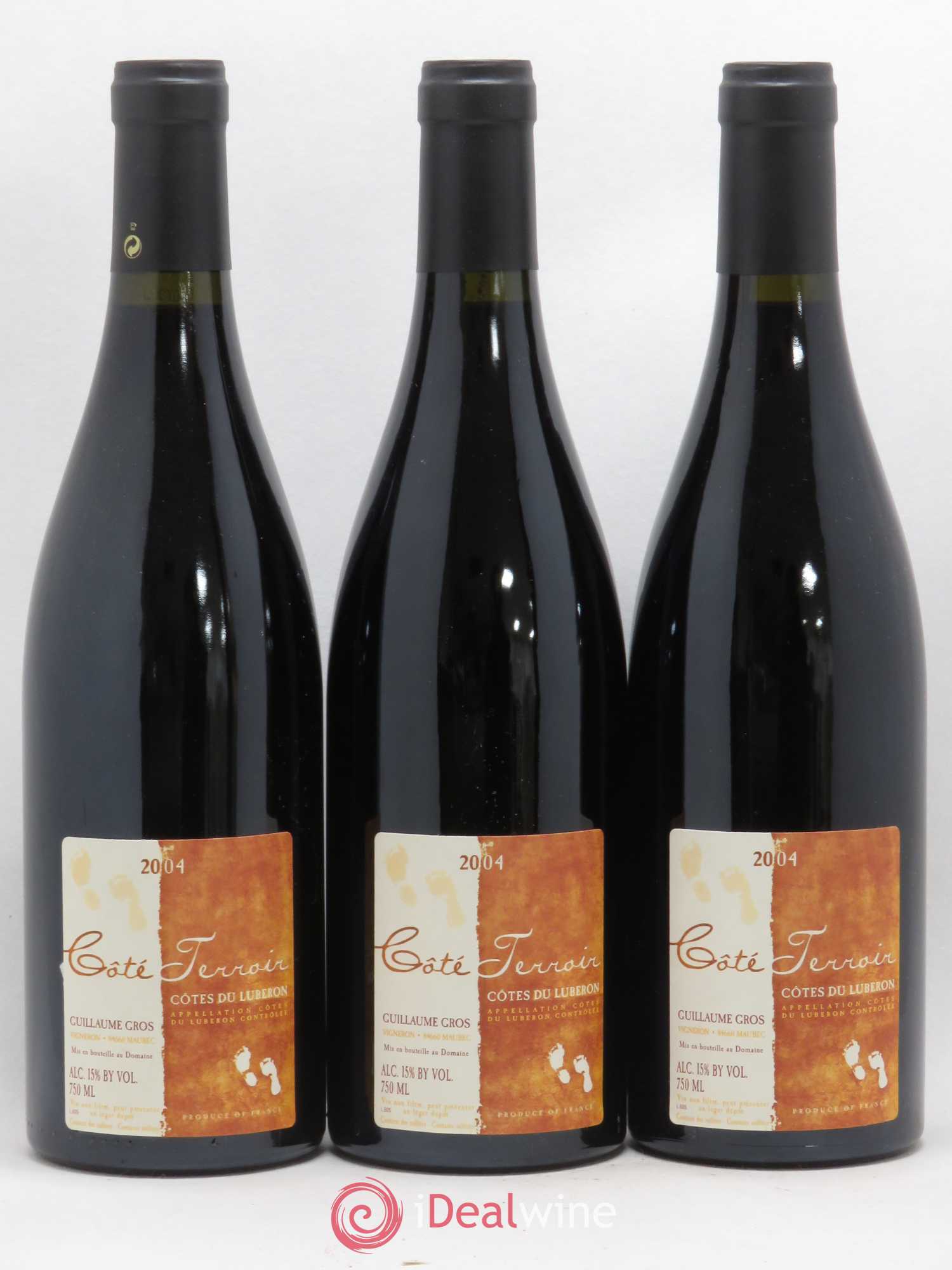 Côtes du Luberon Coté Terroir Domaine Guillaume Gros  (sans prix de réserve) 2004 - Lot de 6 bouteilles - 1