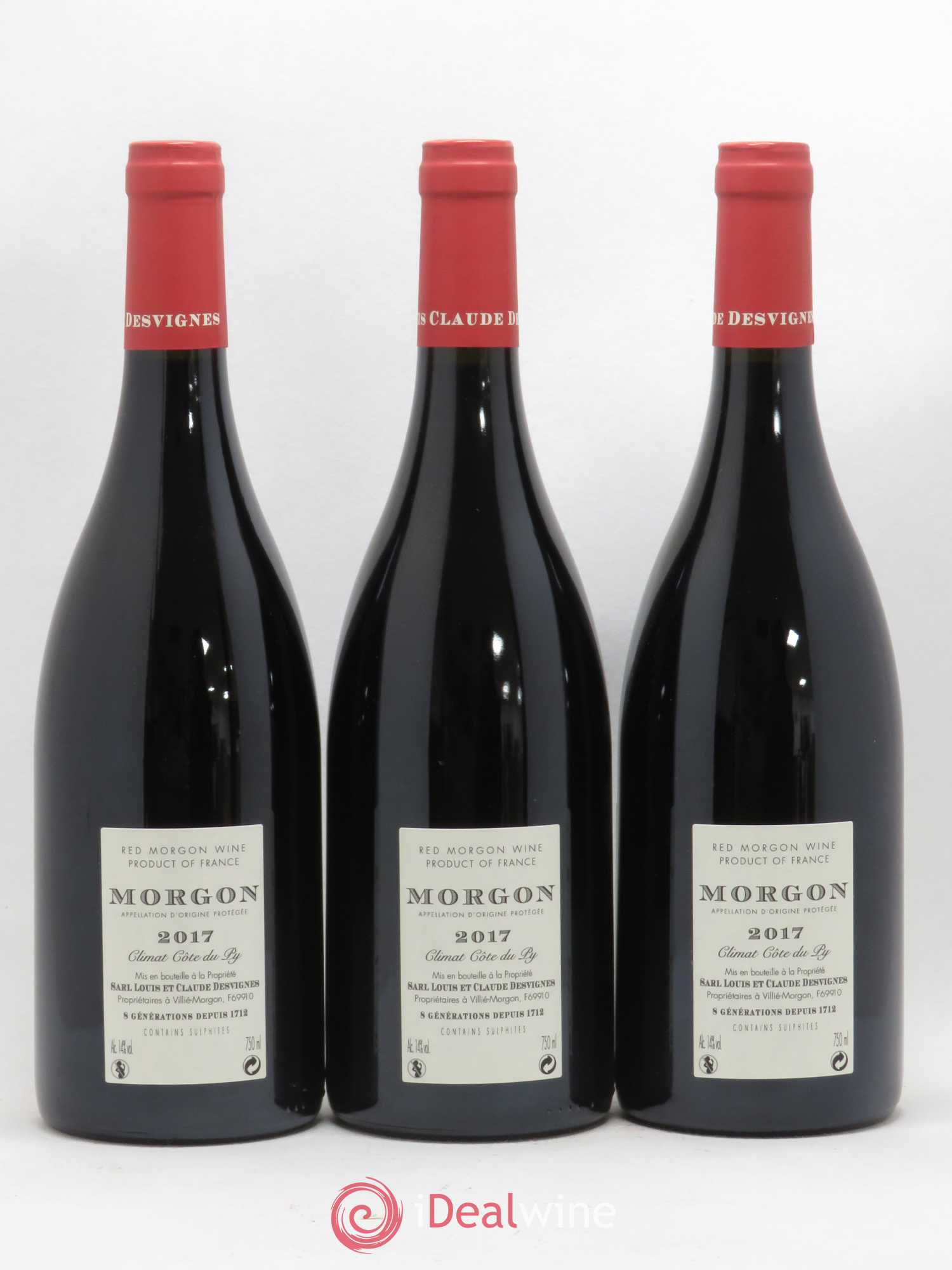 Morgon Côte du Py Louis-Claude Desvignes 2017 - Lot de 3 bouteilles - 1