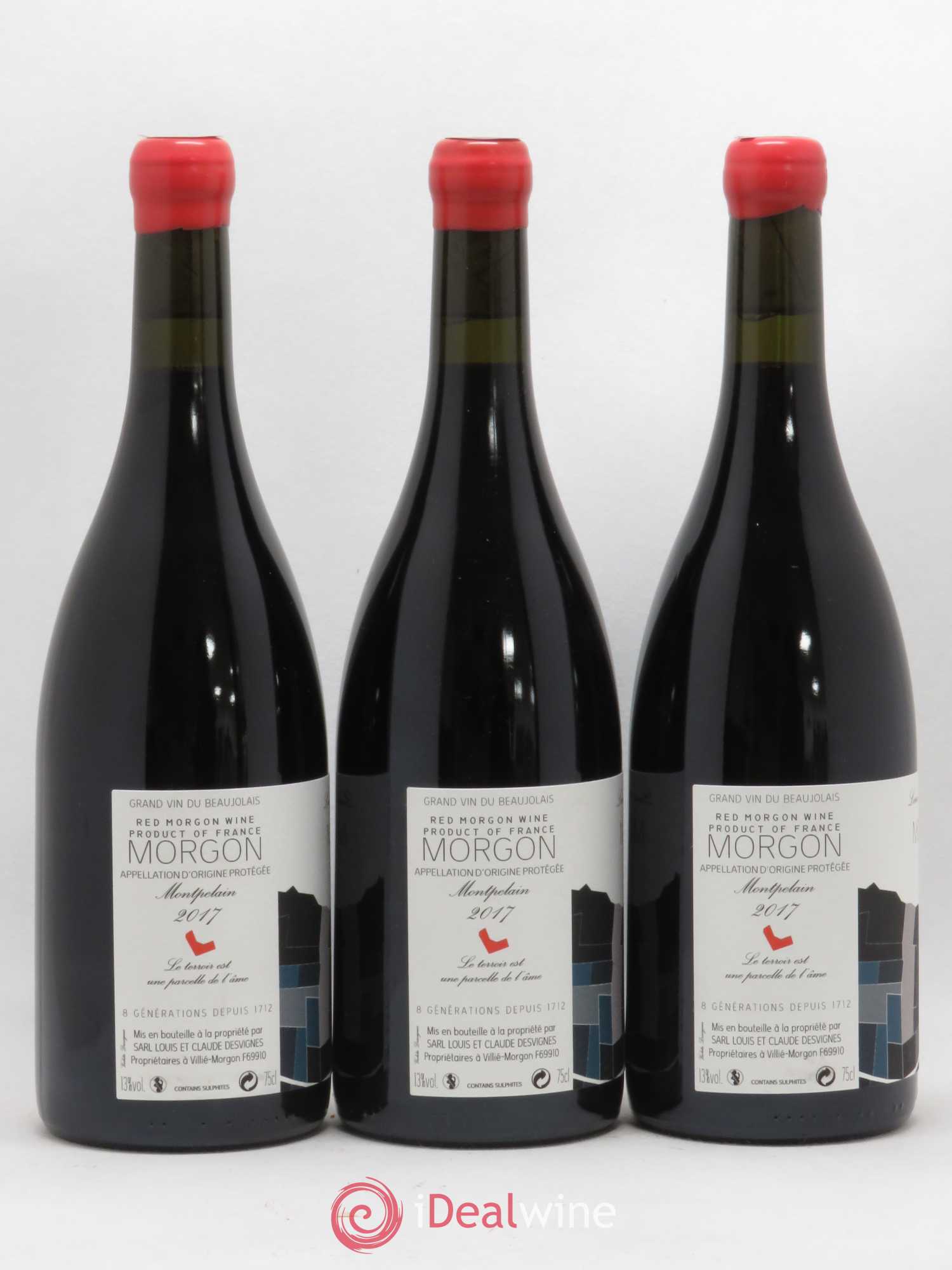 Morgon Montpelain Louis-Claude Desvignes (sans prix de réserve) 2017 - Lot de 3 bouteilles - 1