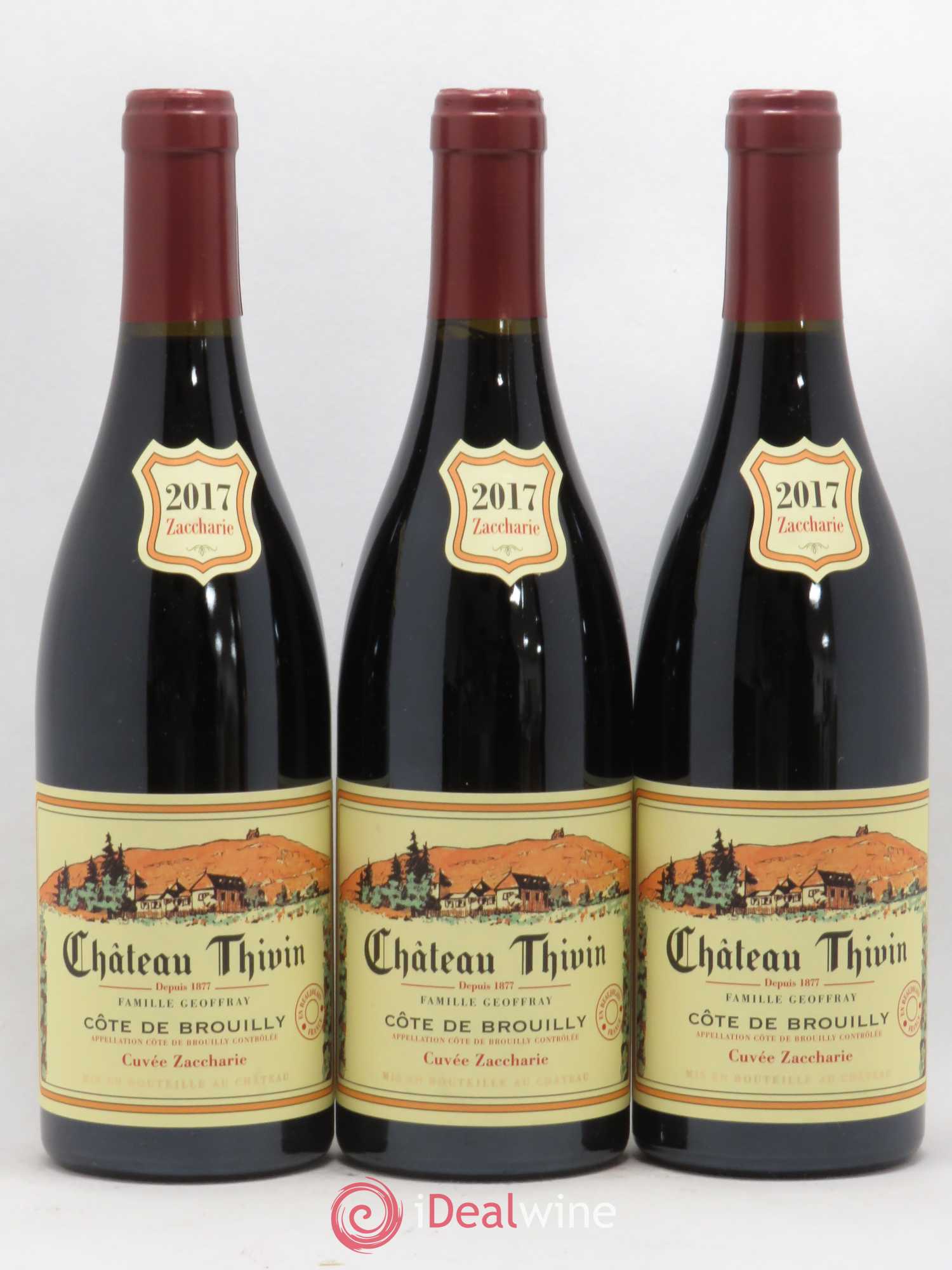 Côte de Brouilly Cuvée Zaccharie Château Thivin 2017 - Lot de 3 bouteilles - 0