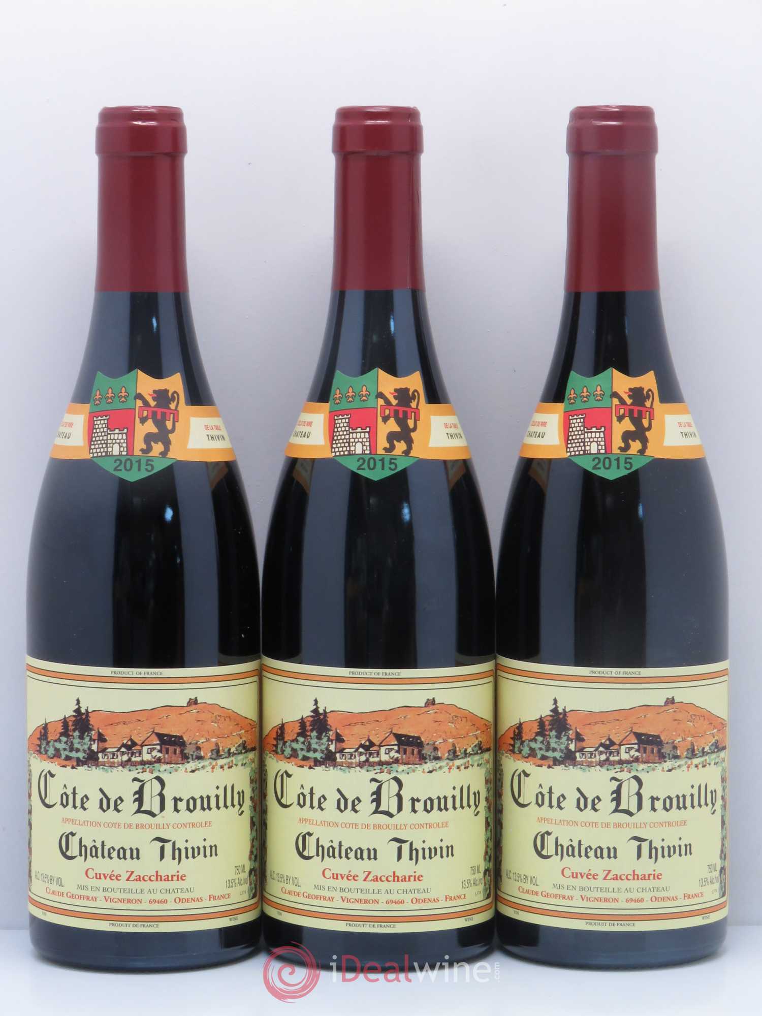 Côte de Brouilly Cuvée Zaccharie Château Thivin 2015 - Lot de 3 bouteilles - 0