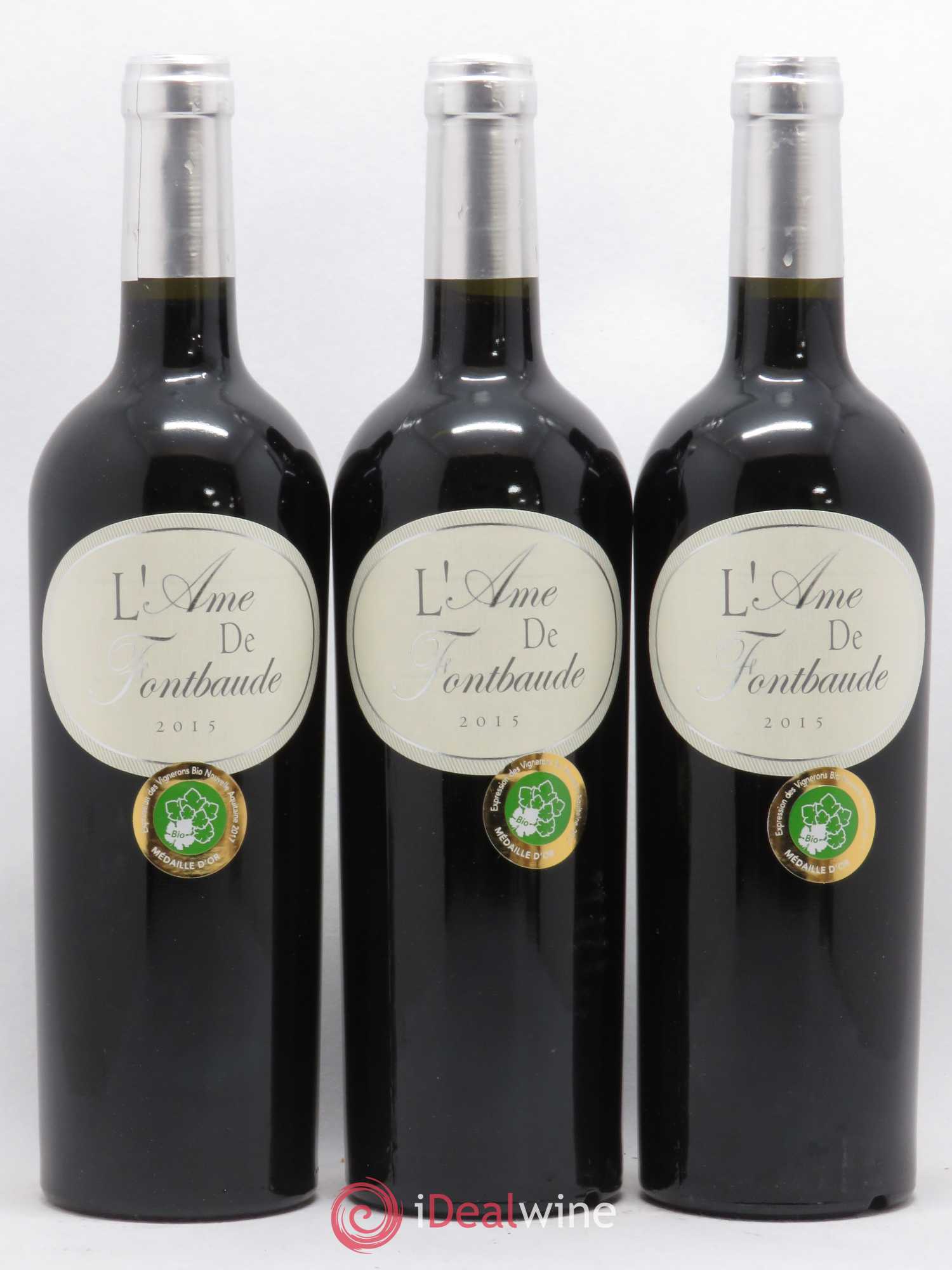 Castillon-Côtes-de-Bordeaux (Côtes-de-Castillon) Château Fontbaude Ame de Fontbaude (sans prix de réserve) 2015 - Posten von 3 Flaschen - 0