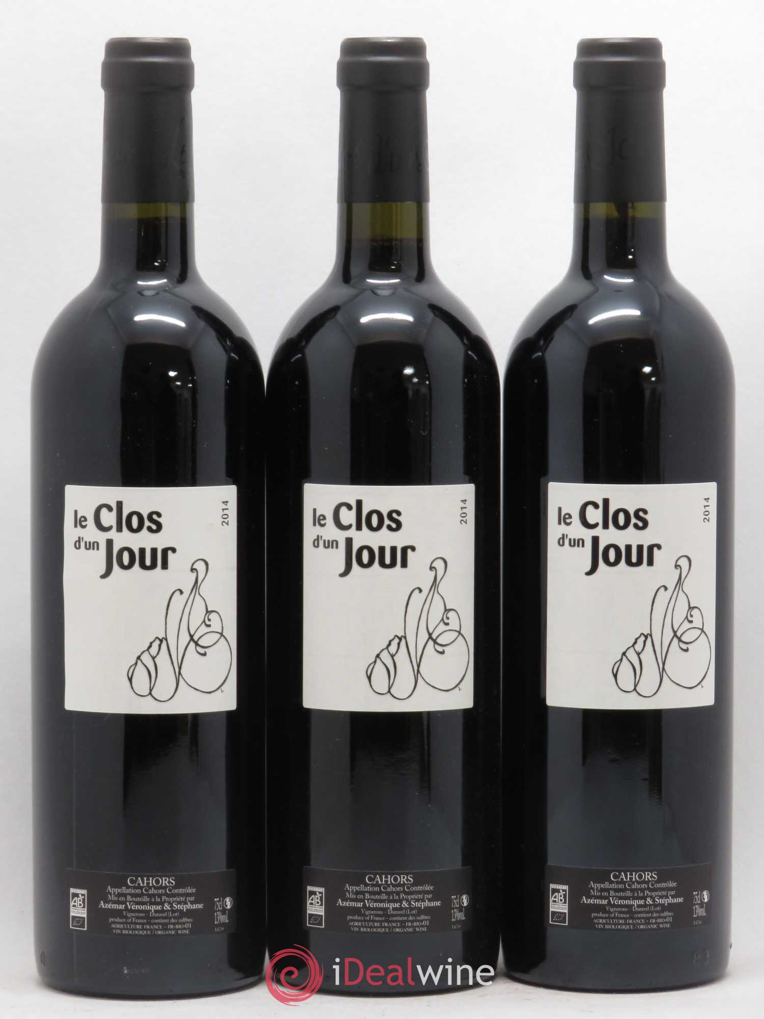 Cahors Le Clos d'un jour (sans prix de réserve) 2014 - Posten von 3 Flaschen - 0