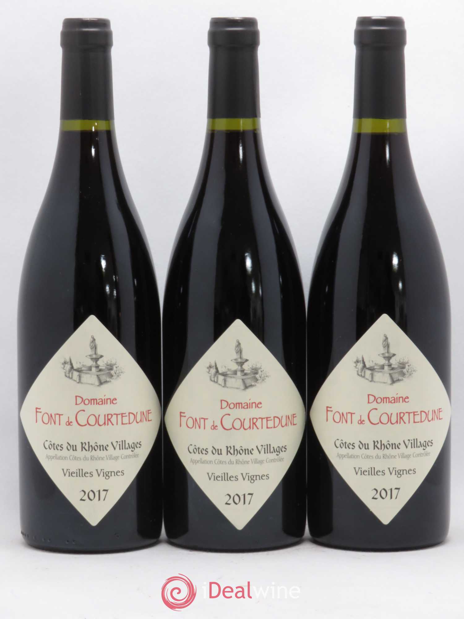 Côtes-du-Rhône Domaine Font de Courtedune Vieilles Vignes (sans prix de réserve) 2017 - Posten von 3 Flaschen - 0