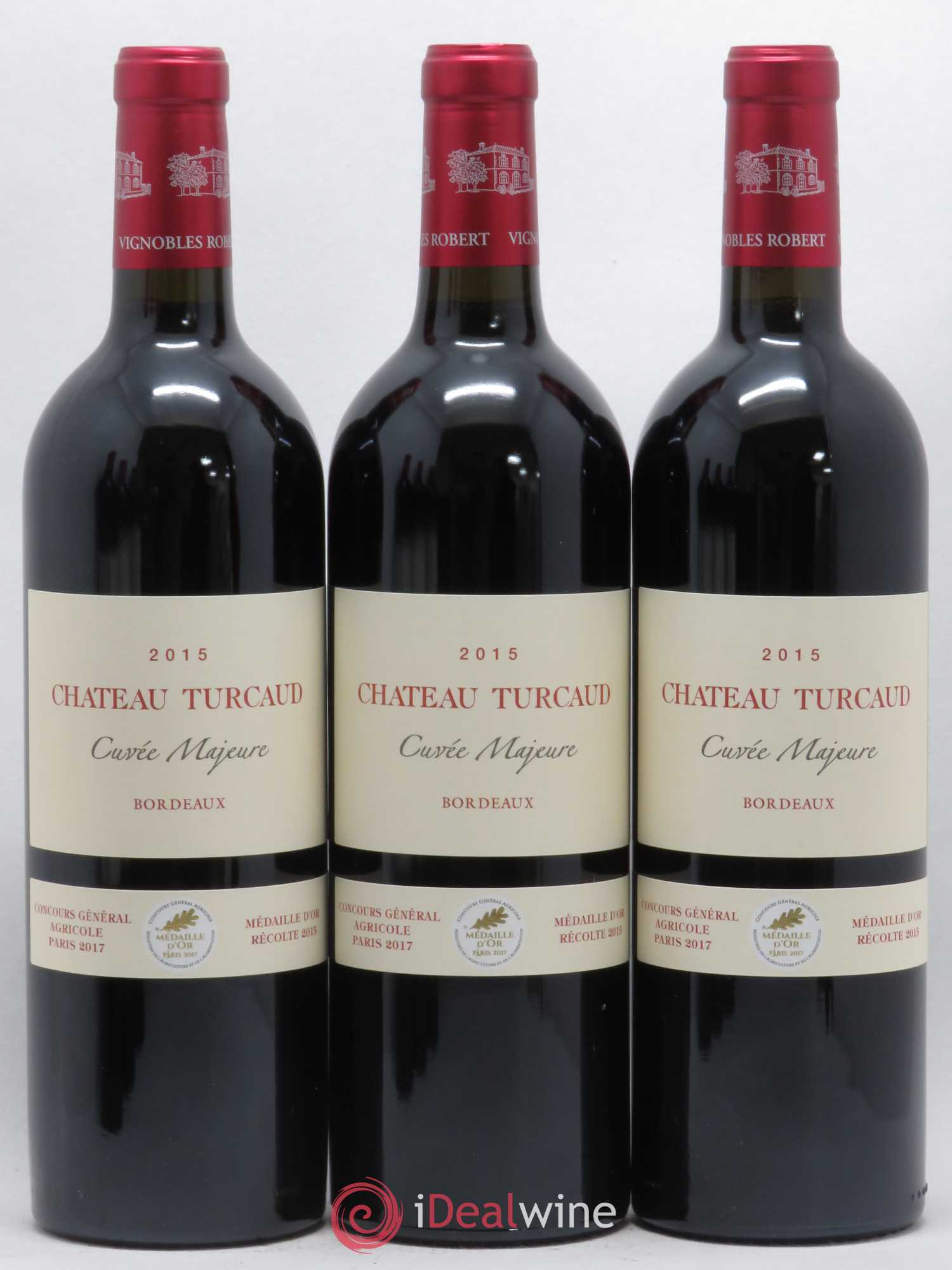Bordeaux Supérieur Château Turcaud Cuvée Majeure (sans prix de réserve) 2015 - Lot de 3 bouteilles - 0