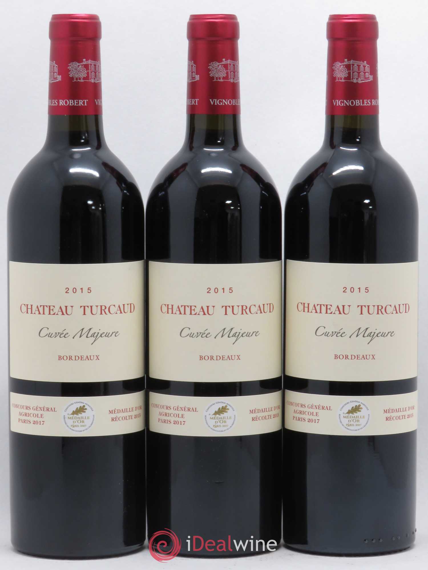 Bordeaux Supérieur Château Turcaud Cuvée Majeure (sans prix de réserve) 2015 - Posten von 3 Flaschen - 0