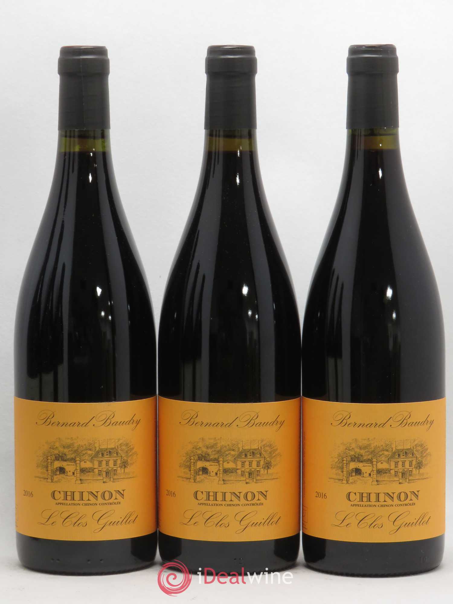Chinon Le Clos Guillot Bernard Baudry (sans prix de réserve) 2016 - Lot de 3 bouteilles - 0
