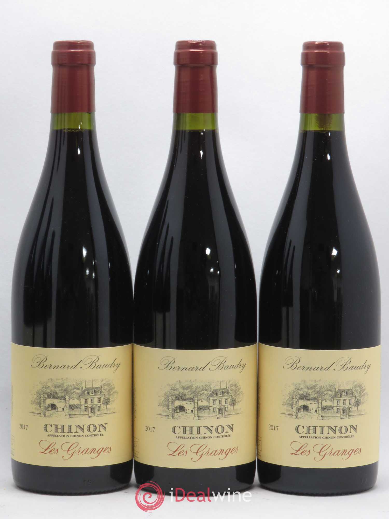 Chinon Les Granges Bernard Baudry (sans prix de réserve) 2017 - Lot de 3 bouteilles - 0