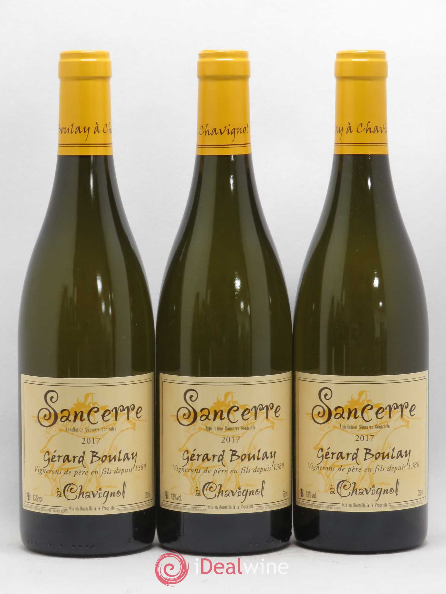 Sancerre Gérard Boulay Tradition (sans prix de réserve) 2017 - Posten von 3 Flaschen - 0
