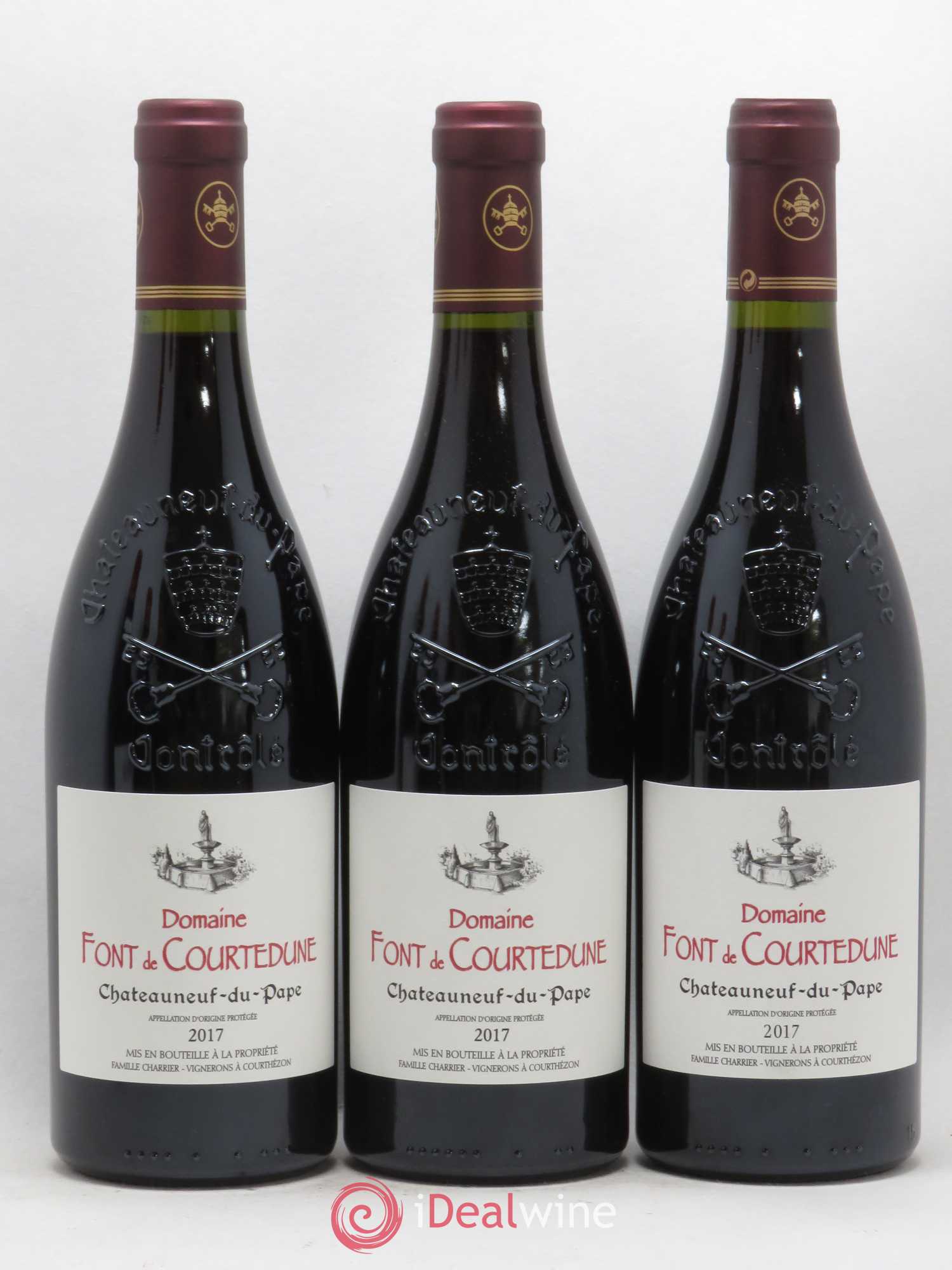 Châteauneuf-du-Pape Domaine Font de Courtedune (sans prix de réserve) 2017 - Lot de 3 bouteilles - 0