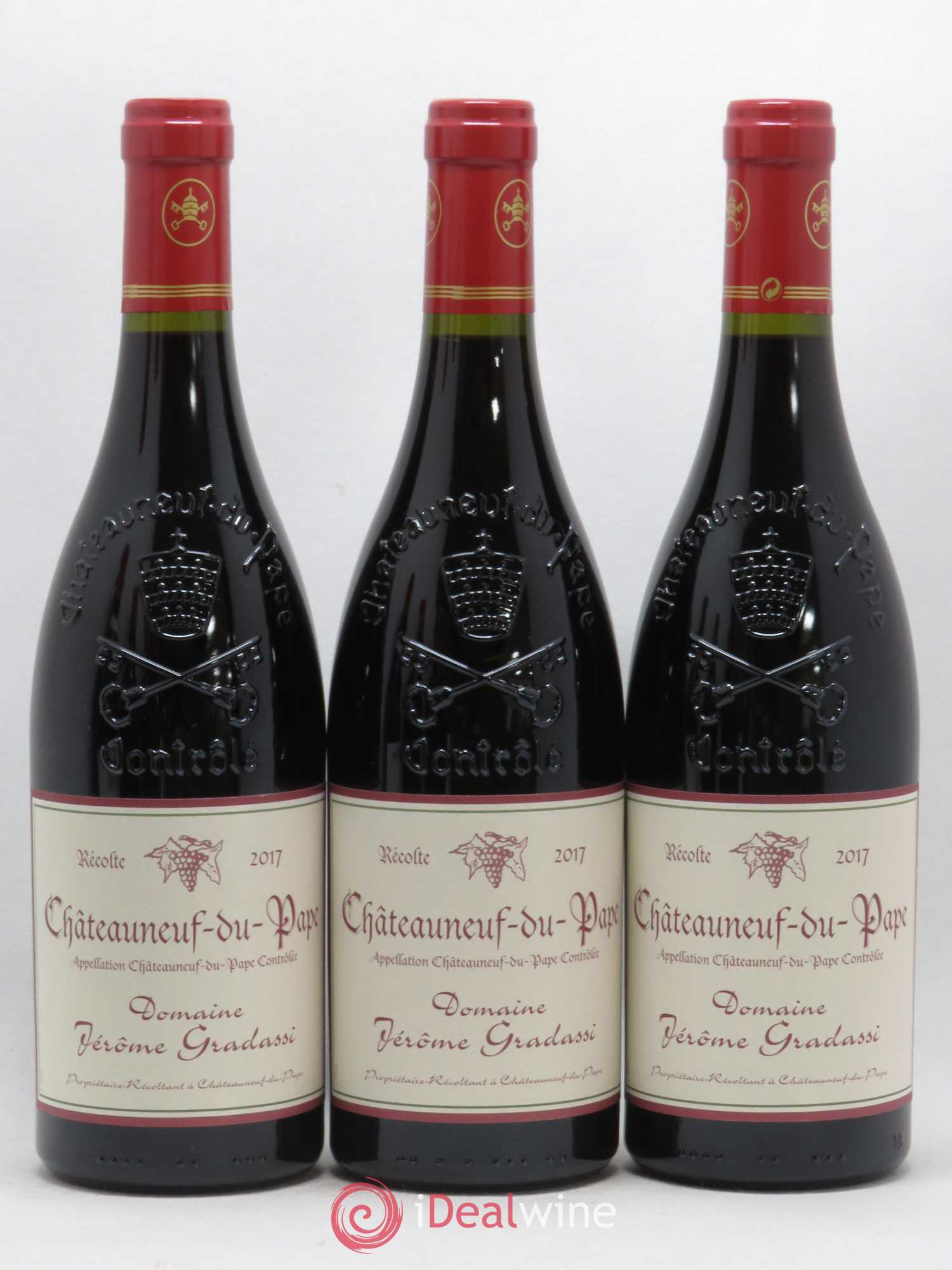 Châteauneuf-du-Pape Jerôme Gradassi 2017 - Lot de 3 bouteilles - 0
