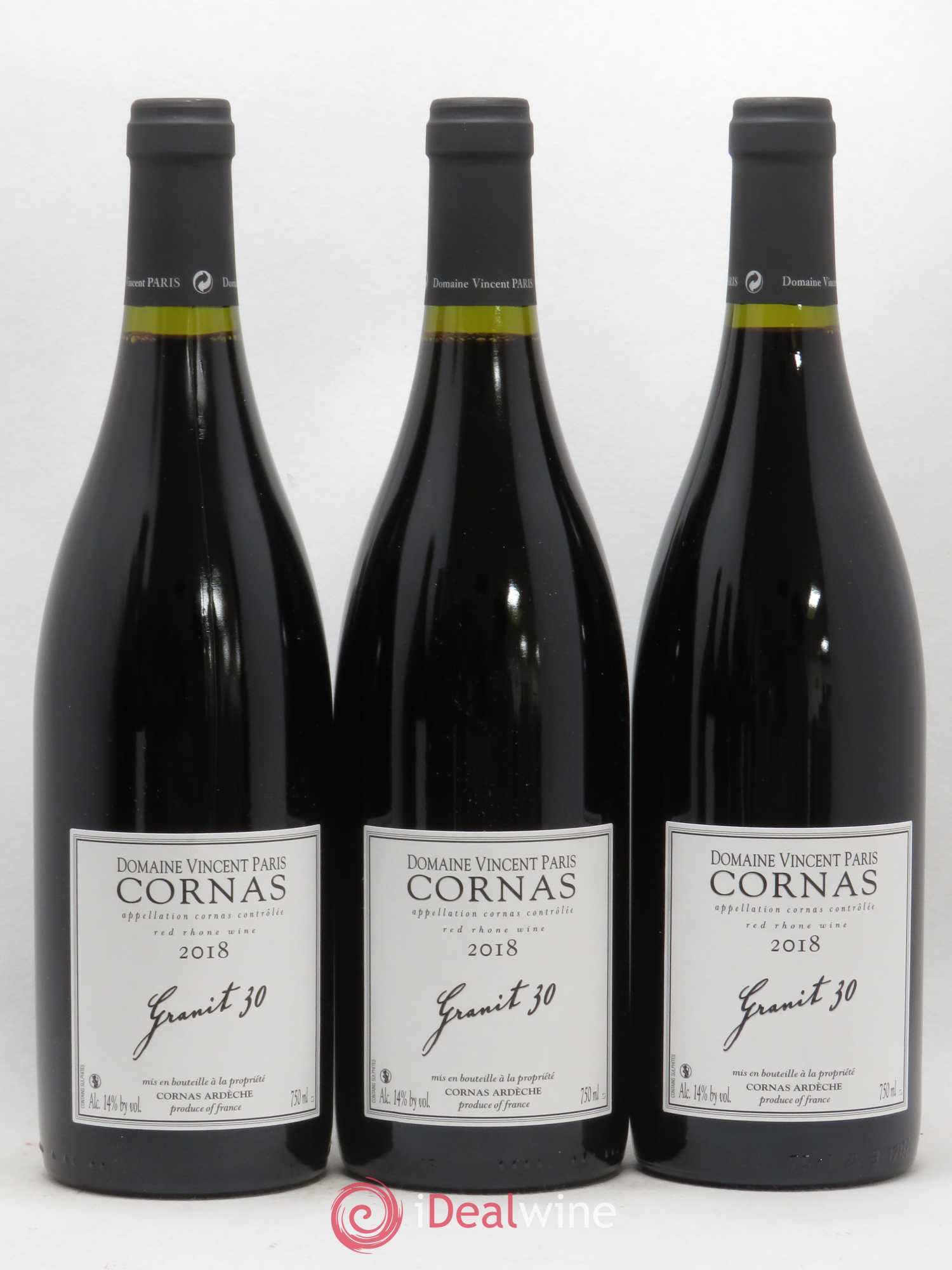 Cornas Granit 30 Vincent Paris 2018 - Lot de 3 bouteilles - 0