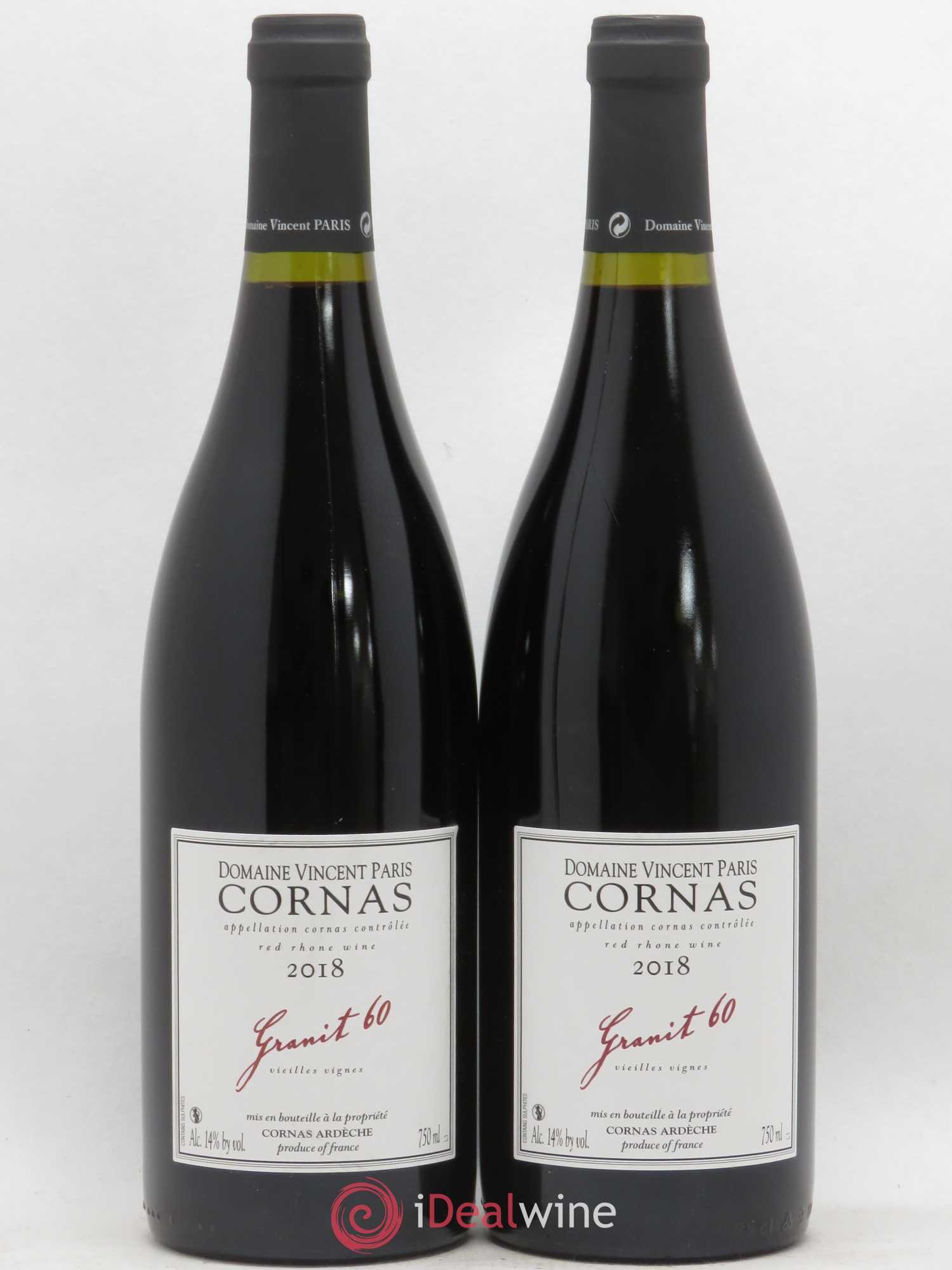 Cornas Granit 60 Vieilles Vignes Vincent Paris 2018 - Lot de 2 bouteilles - 0