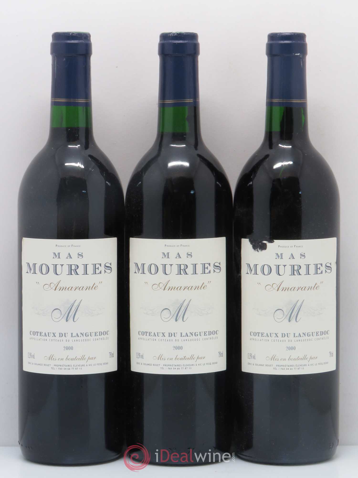 Languedoc Mas Mouriès Amarante (sans prix de réserve) 2000 - Posten von 3 Flaschen - 0
