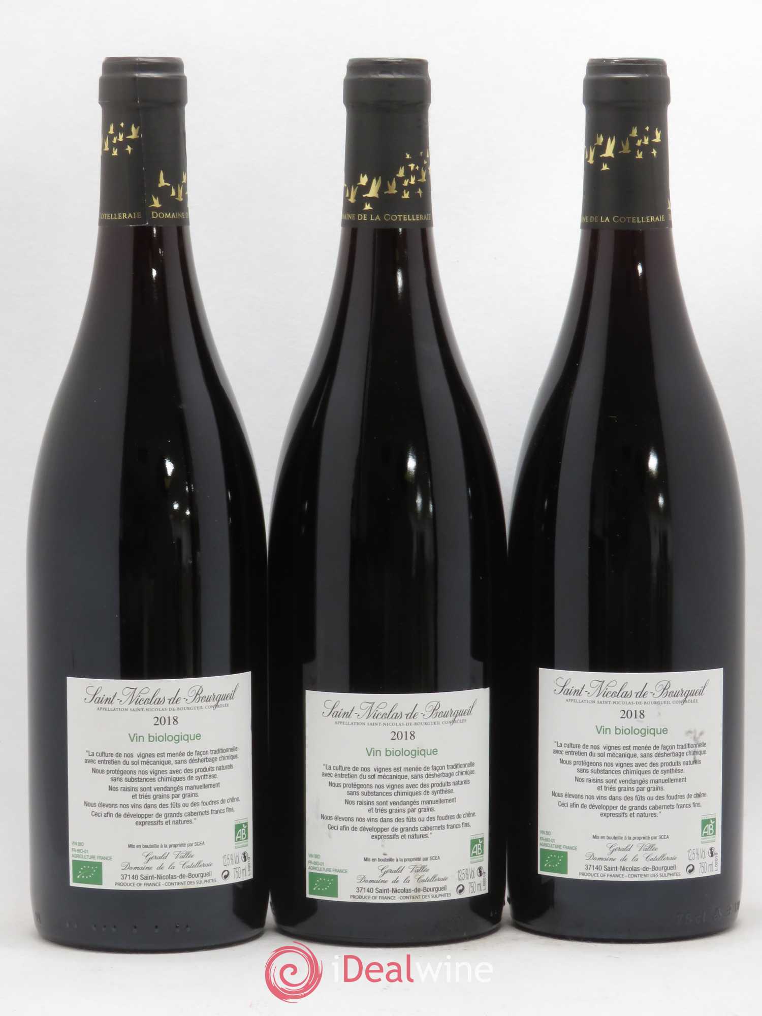 Saint-Nicolas de Bourgueil Domaine de La Cotelleraie (sans prix de réserve) 2018 - Posten von 3 Flaschen - 1