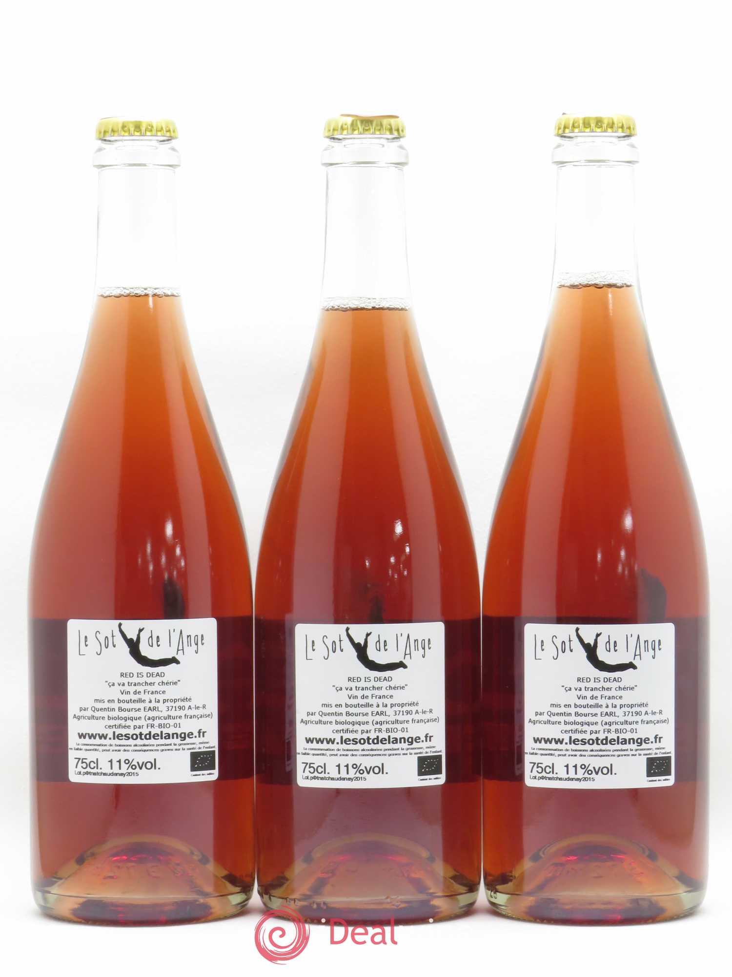 Vin de France Pet Nat Red is Dead Le Sot de l'Ange (sans prix de réserve) 2015 - Posten von 3 Flaschen - 1