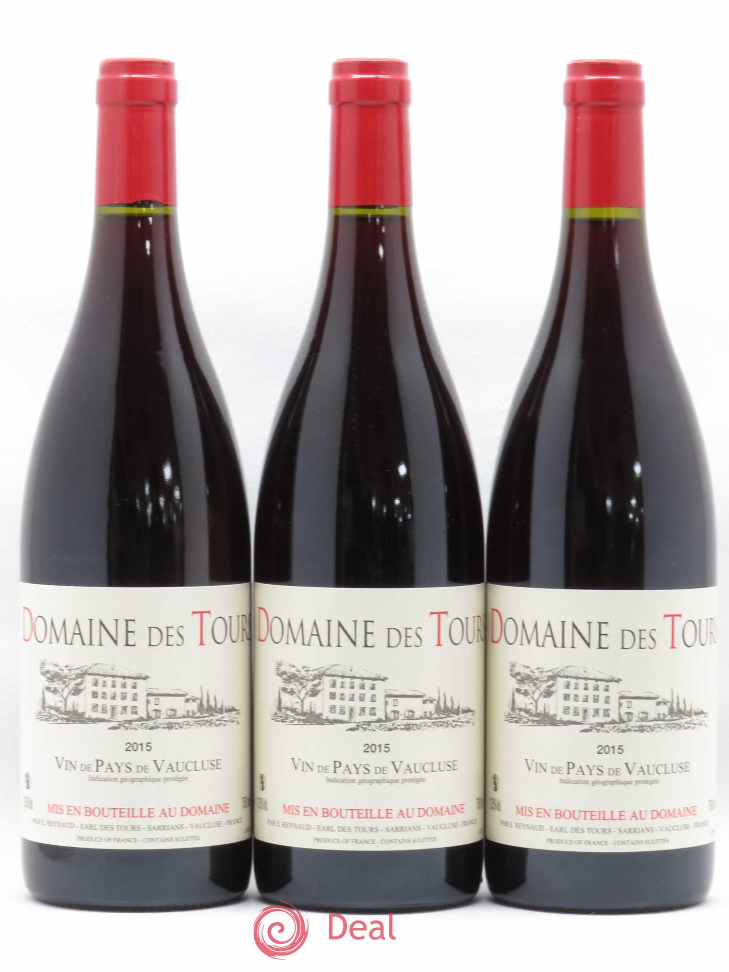 Vaucluse (Vin de Pays de Vaucluse) Domaine des Tours Emmanuel Reynaud 2015 - Lot de 3 bouteilles - 0