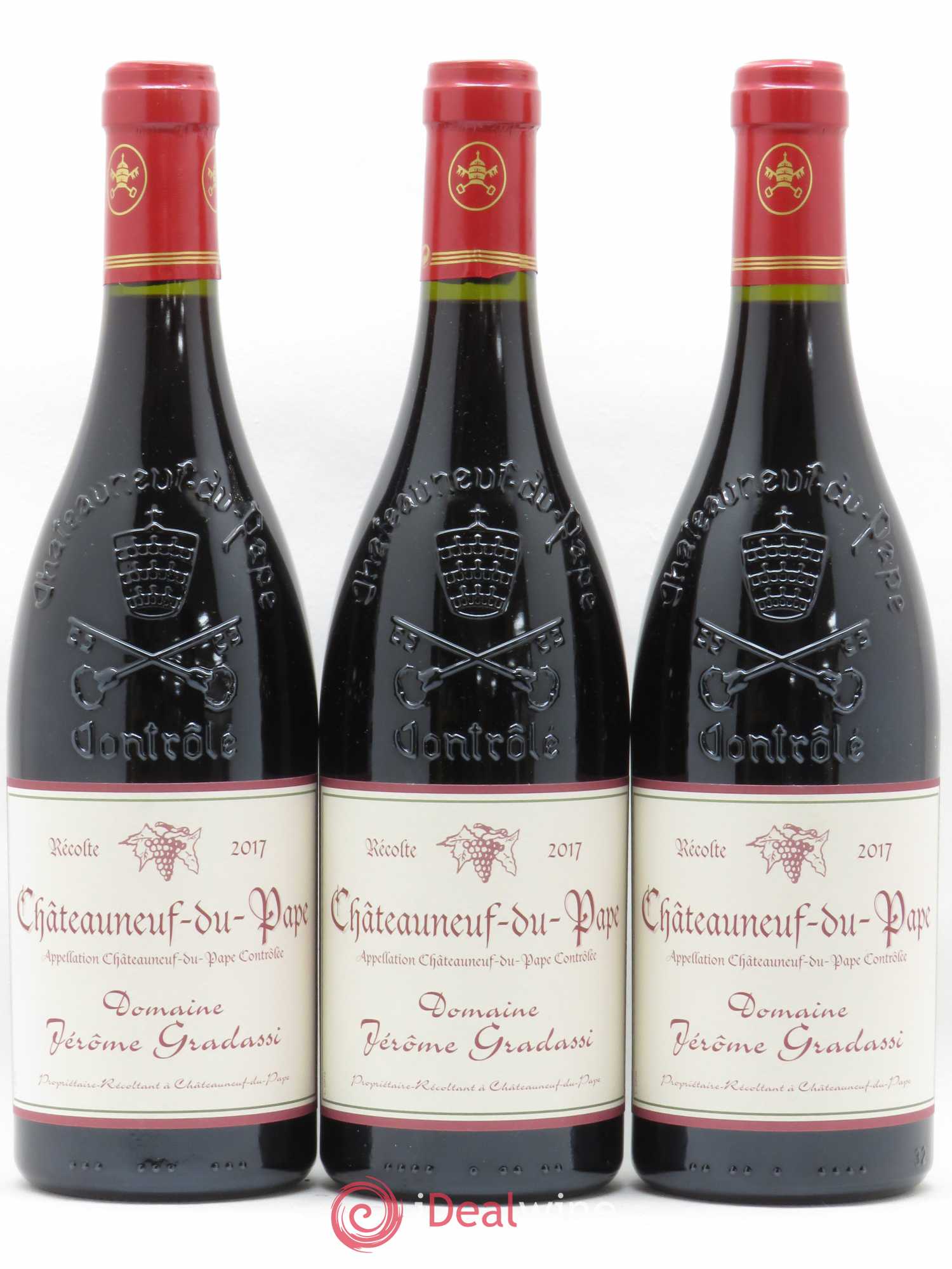 Châteauneuf-du-Pape Jerôme Gradassi 2017 - Lot de 3 bouteilles - 0