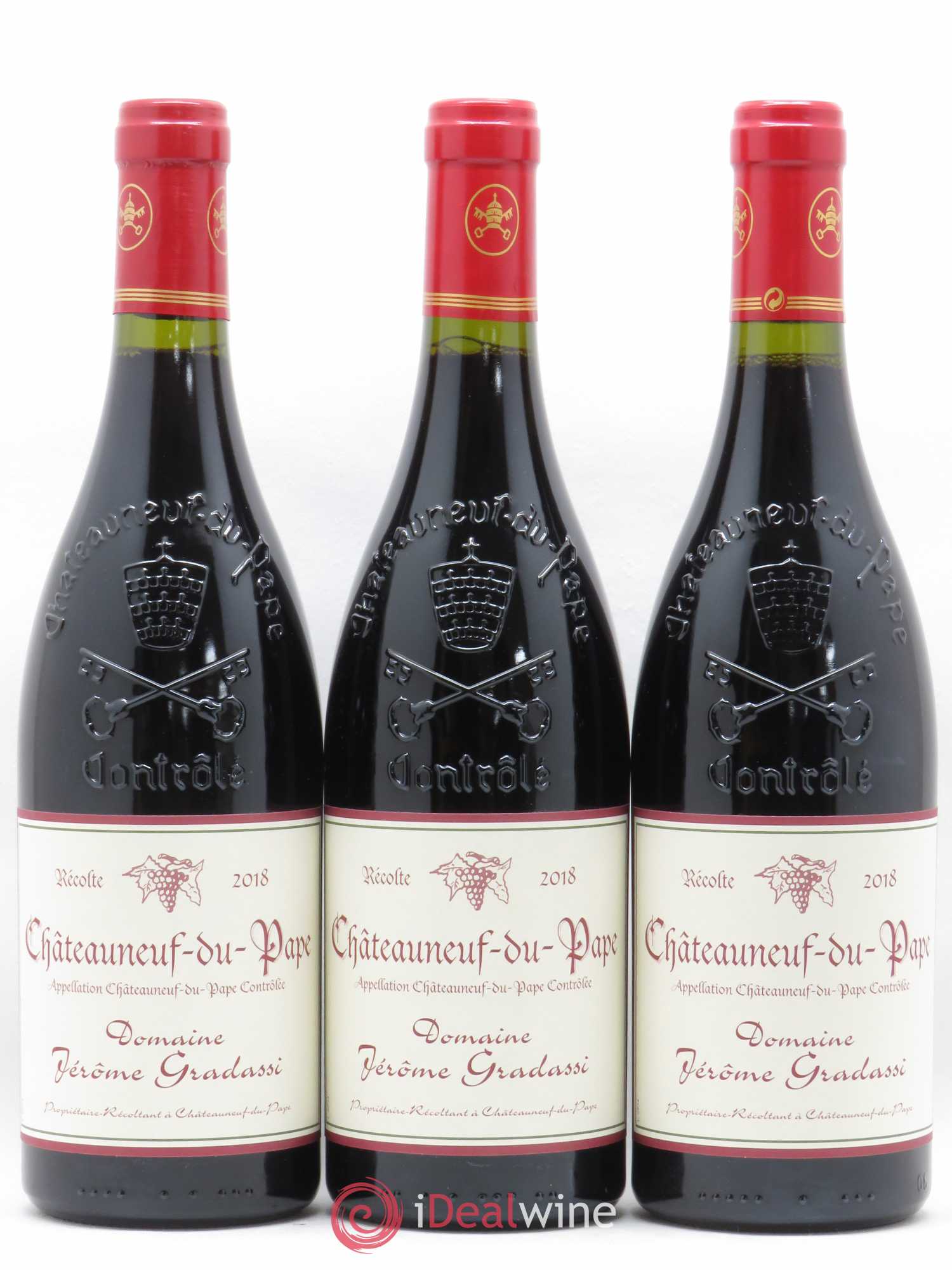Châteauneuf-du-Pape Jerôme Gradassi 2018 - Lot de 3 bouteilles - 0