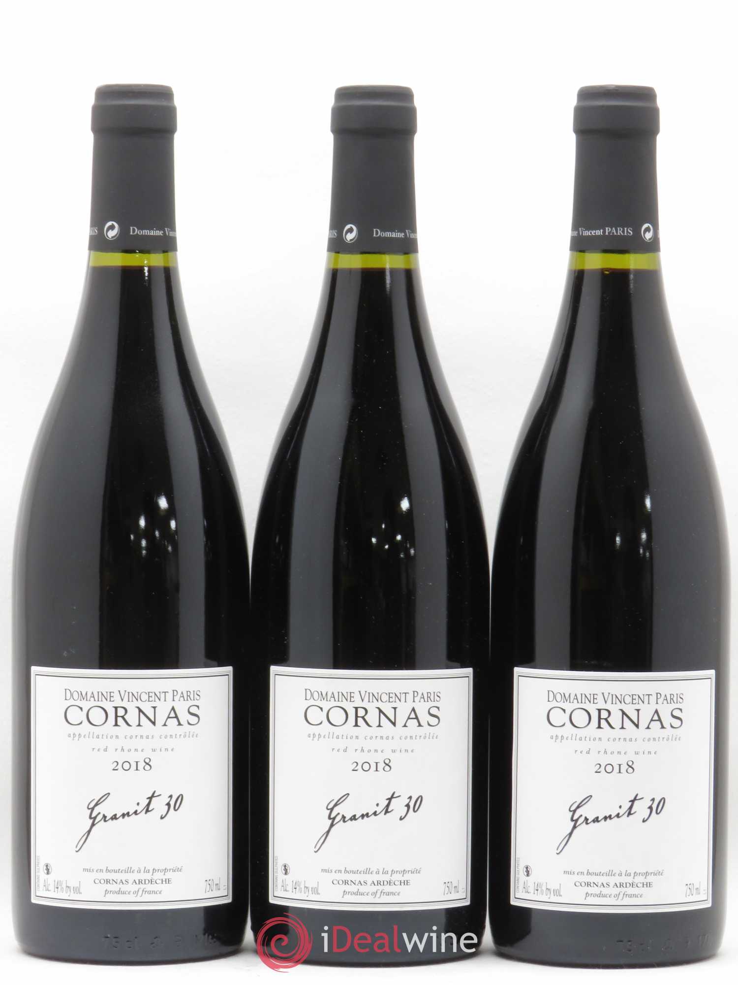 Cornas Granit 30 Vincent Paris 2018 - Lot de 3 bouteilles - 0