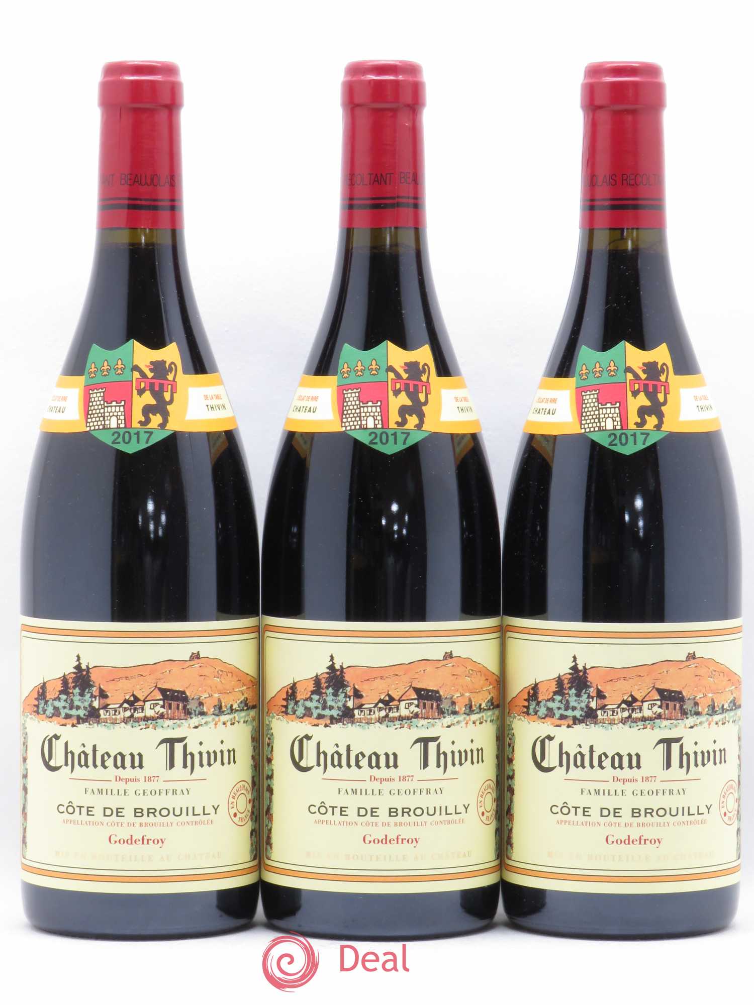 Côte de Brouilly Cuvée Godefroy Château Thivin (sans prix de réserve) 2017 - Lot de 3 bouteilles - 0